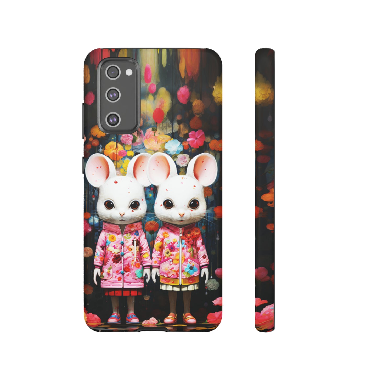 Two mice and flowers Tough Cases