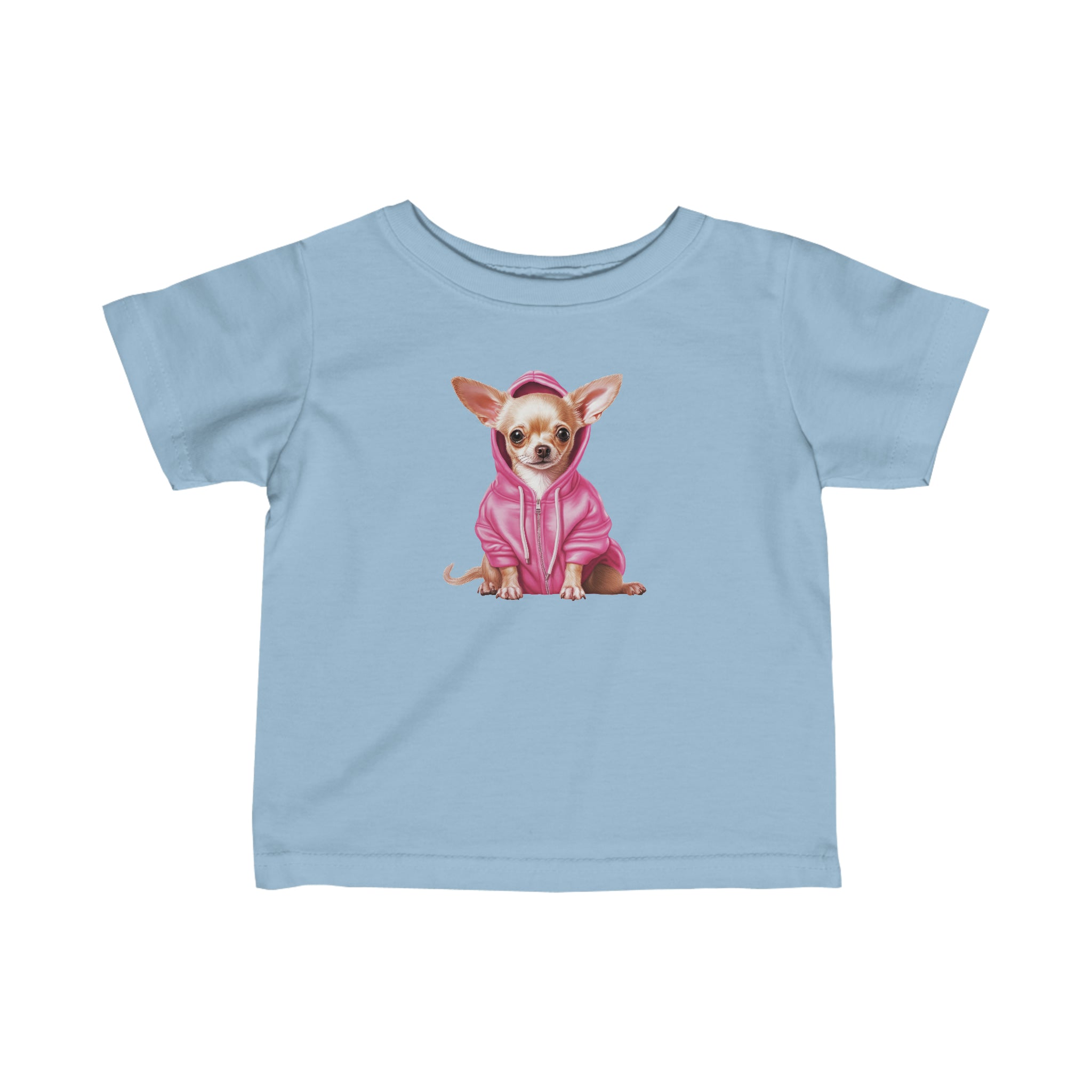Pink Hoodie puppy Chihuahua Infant Fine Jersey Tee