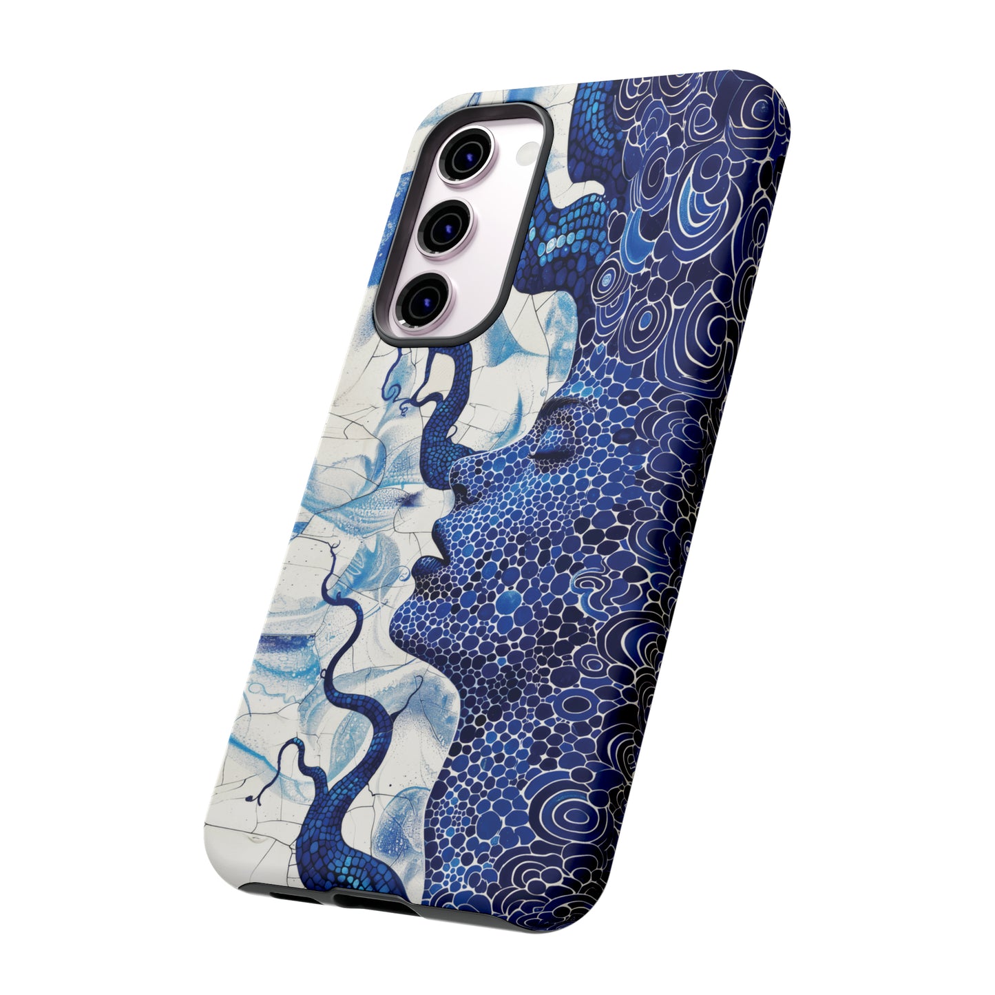 Phone Case, blue woman Artistic design, Tough Case, Colorful whimsical fantasy design, iPhone 15, 14, 13, 12, 11, Samsung, Pixel