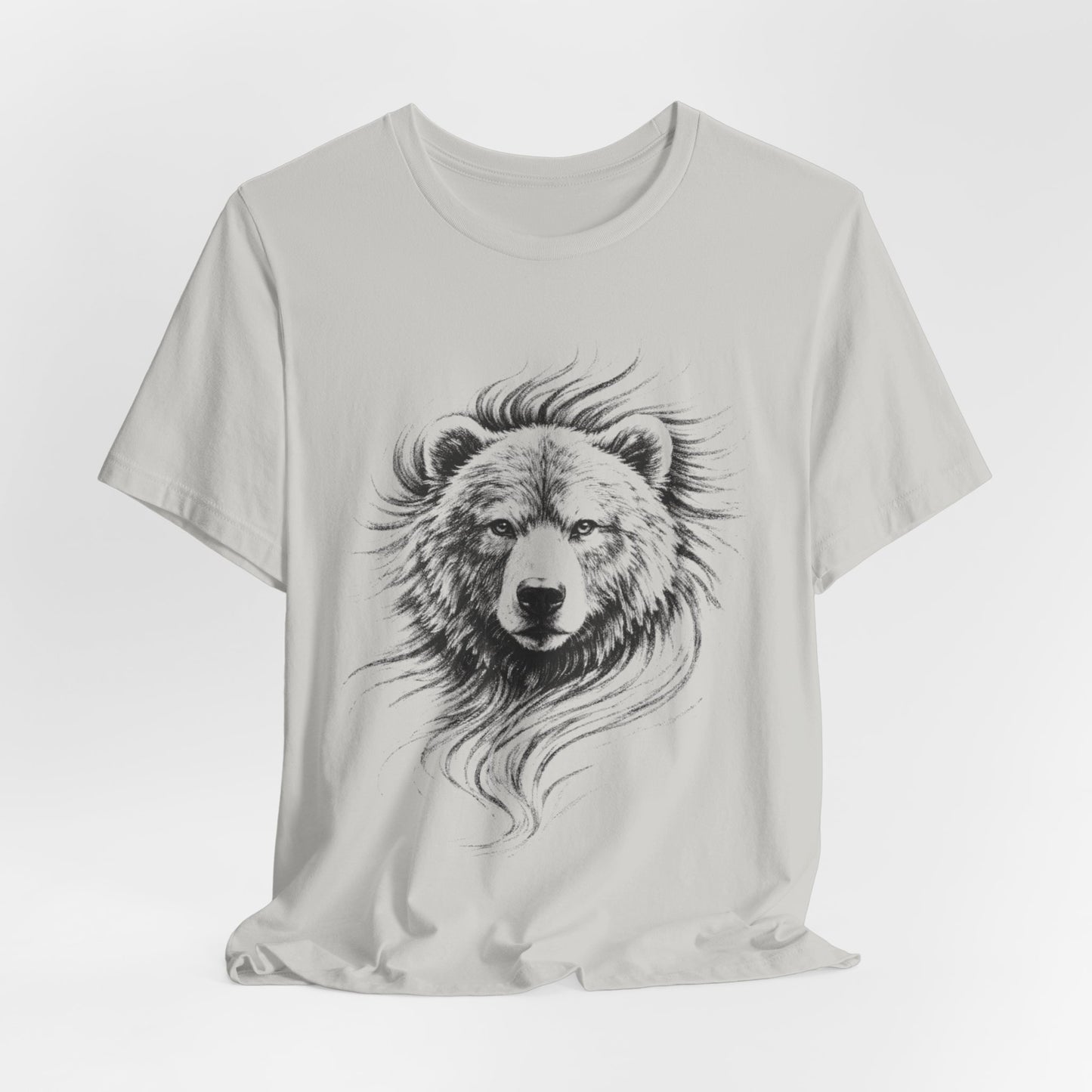 Bear Head Illustration T-Shirt | Hand-Drawn Wildlife Sketch