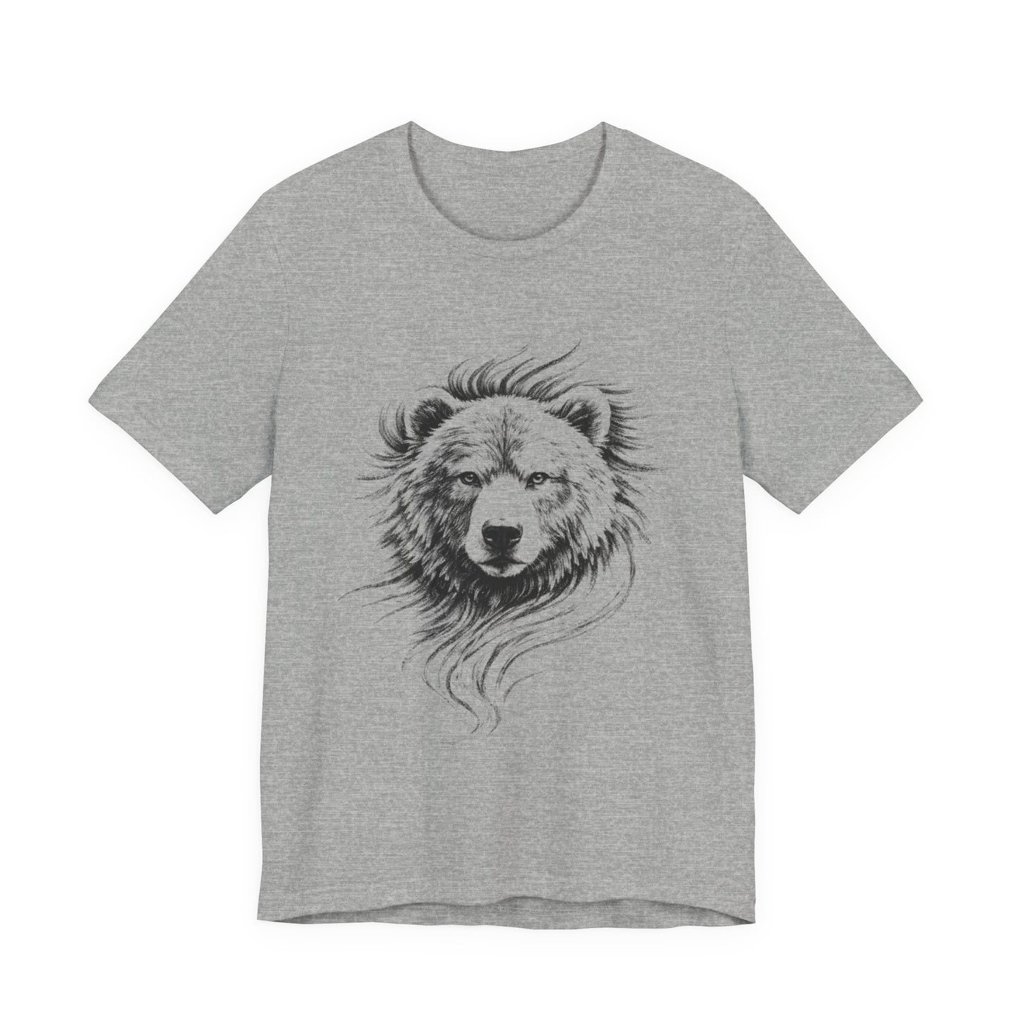 Bear Head Illustration T-Shirt | Hand-Drawn Wildlife Sketch