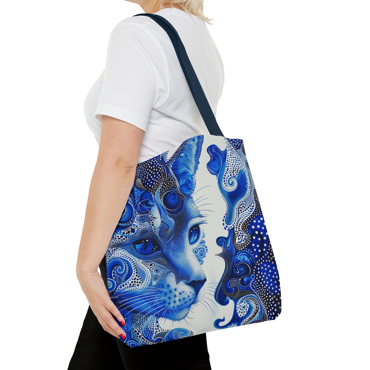 Blue Jewel Cat Tote Bag