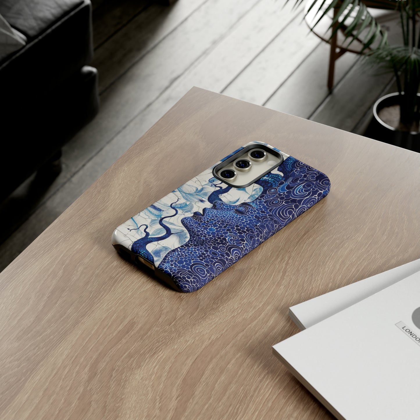 Phone Case, blue woman Artistic design, Tough Case, Colorful whimsical fantasy design, iPhone 15, 14, 13, 12, 11, Samsung, Pixel