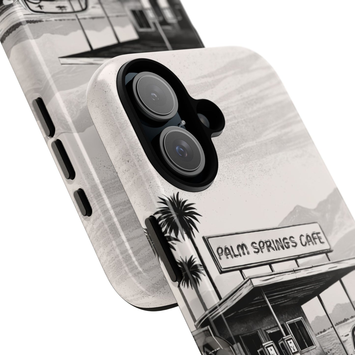 Vintage Palm Springs Cafe Phone Case – Retro Convertible Roadtrip Design