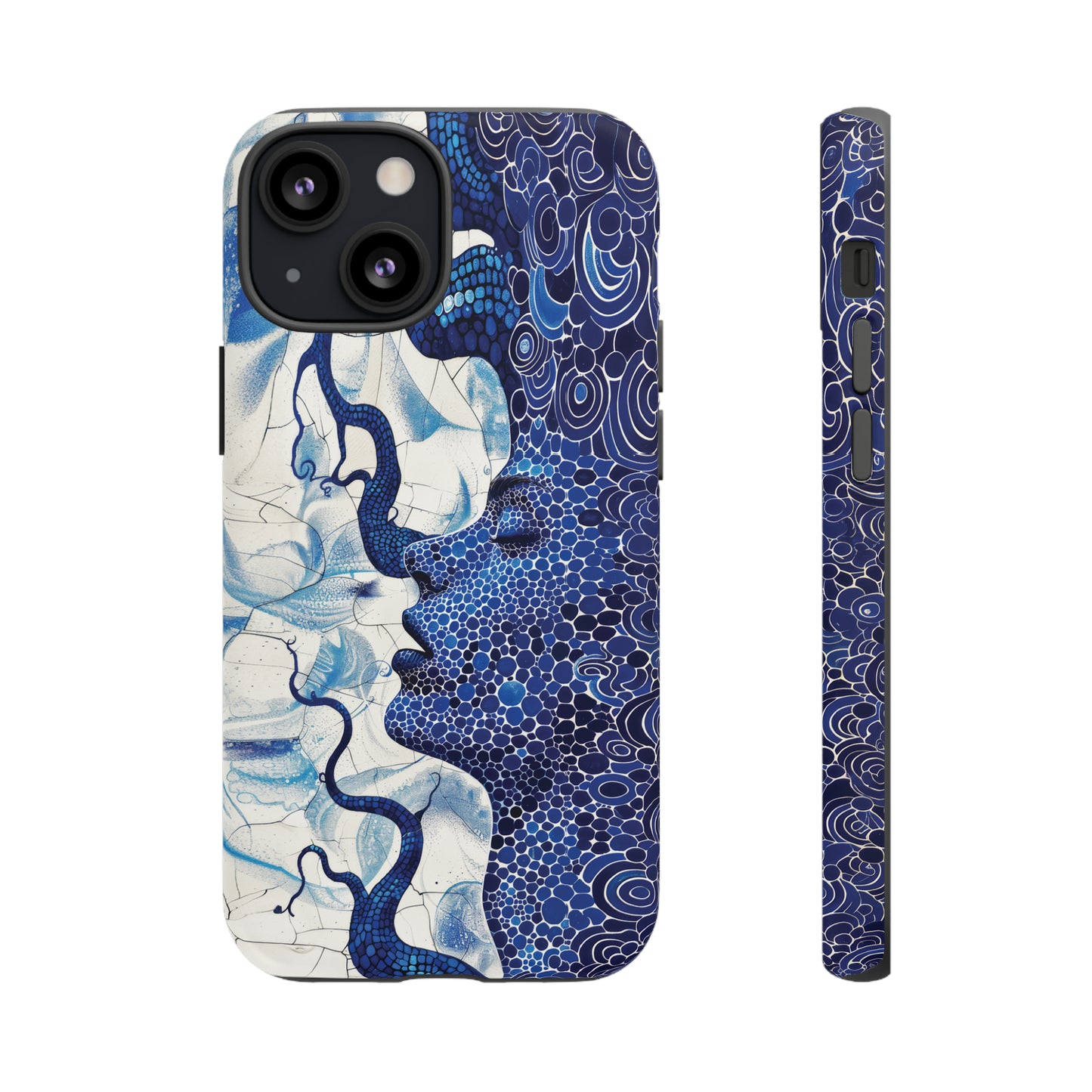Phone Case, blue woman Artistic design, Tough Case, Colorful whimsical fantasy design, iPhone 15, 14, 13, 12, 11, Samsung, Pixel