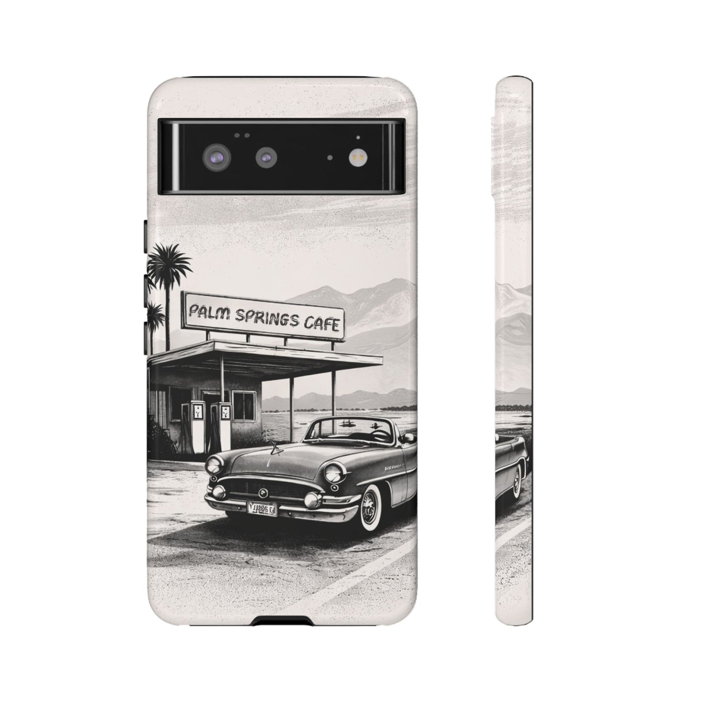 Vintage Palm Springs Cafe Phone Case – Retro Convertible Roadtrip Design