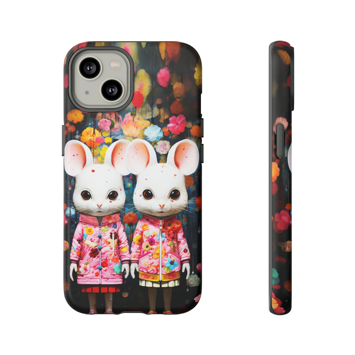 Two mice and flowers Tough Cases