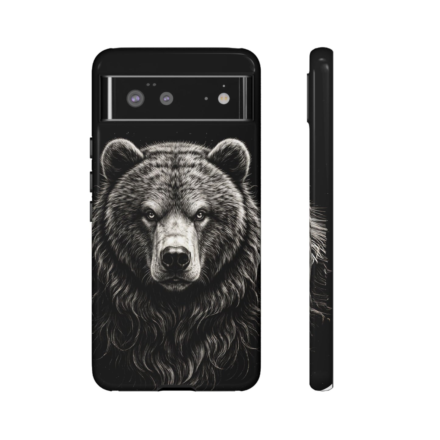 Sketch of a Bear Face Tough Phone Case – Rugged Wild Bear Phone Cover