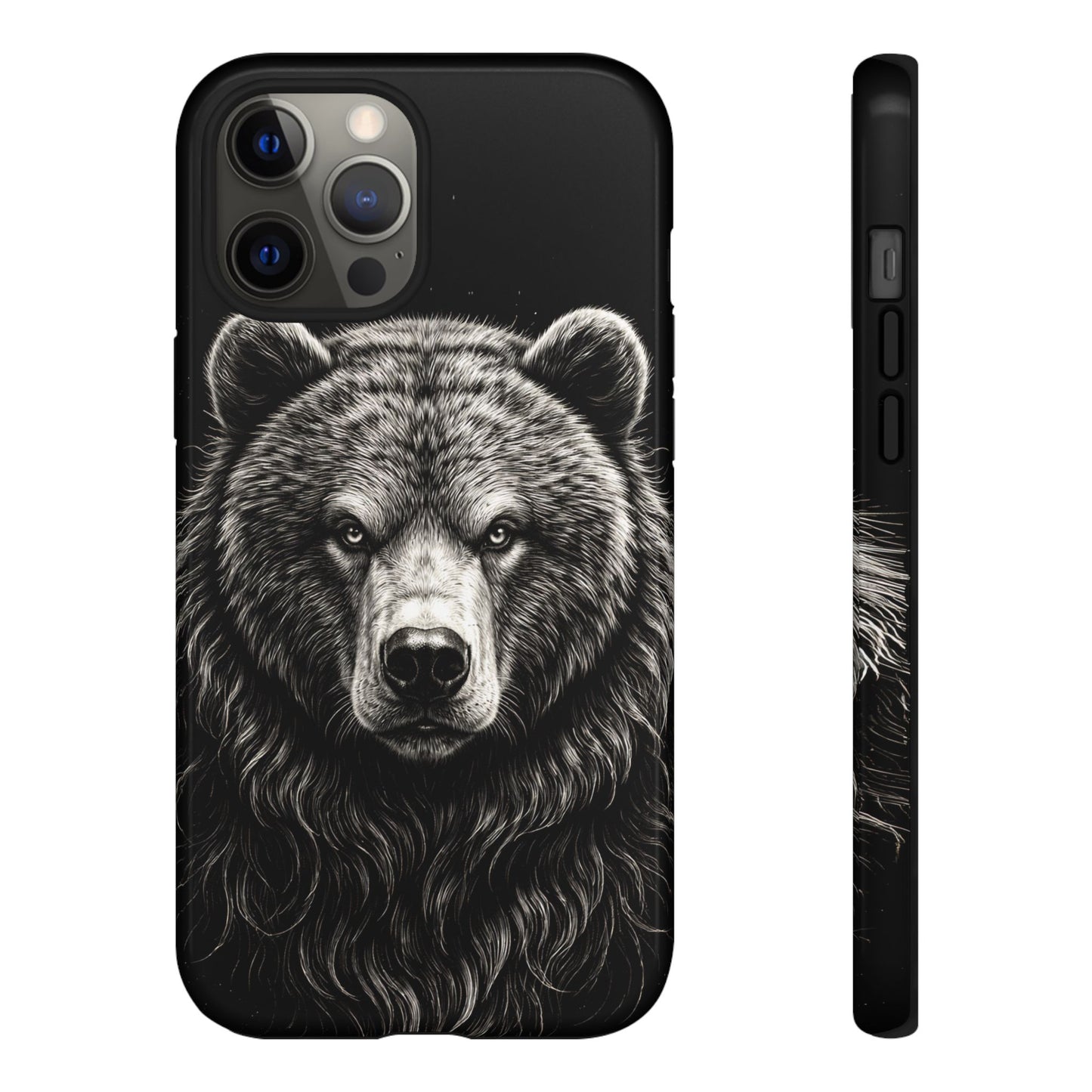 Sketch of a Bear Face Tough Phone Case – Rugged Wild Bear Phone Cover