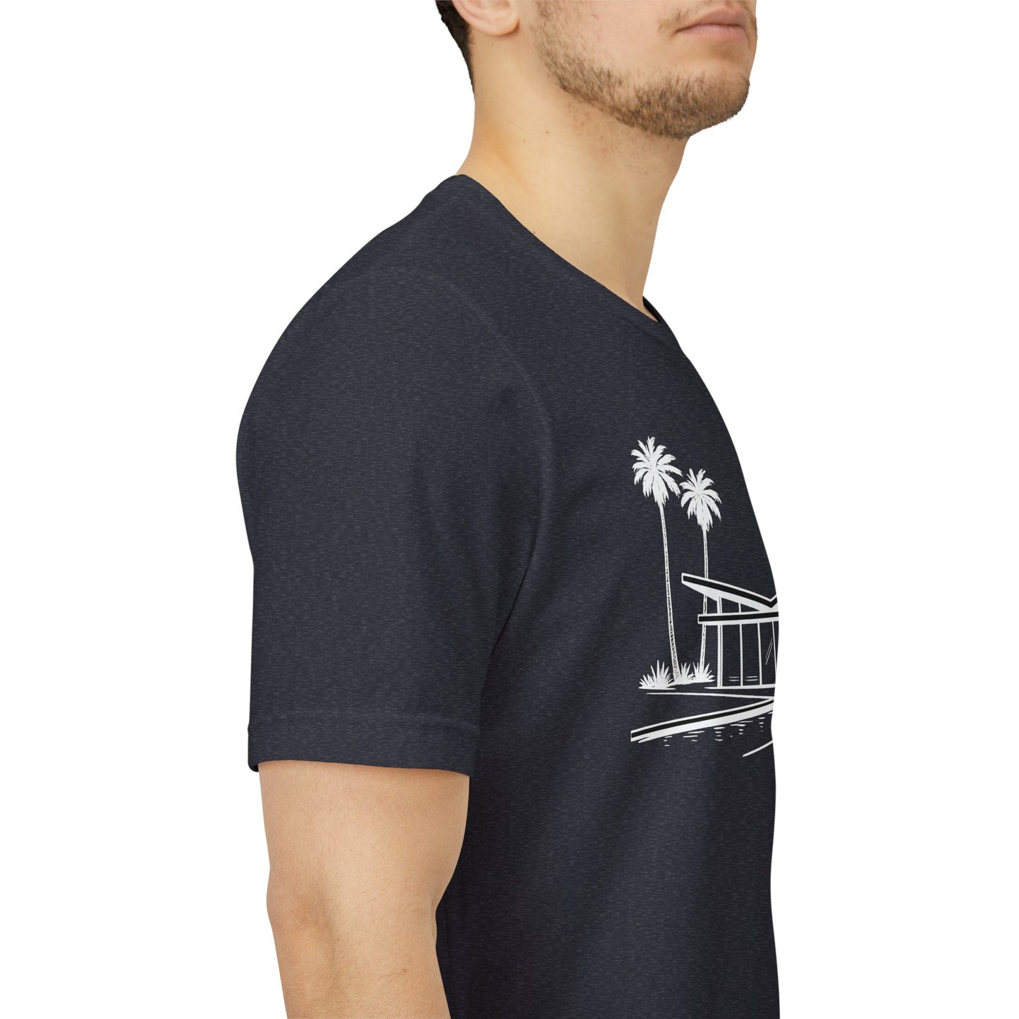 Mid-Century Modern House Tee Mid Century Icons series— Palm Tree Architectural Graphic Shirt, Mid Century modern, Palm Springs