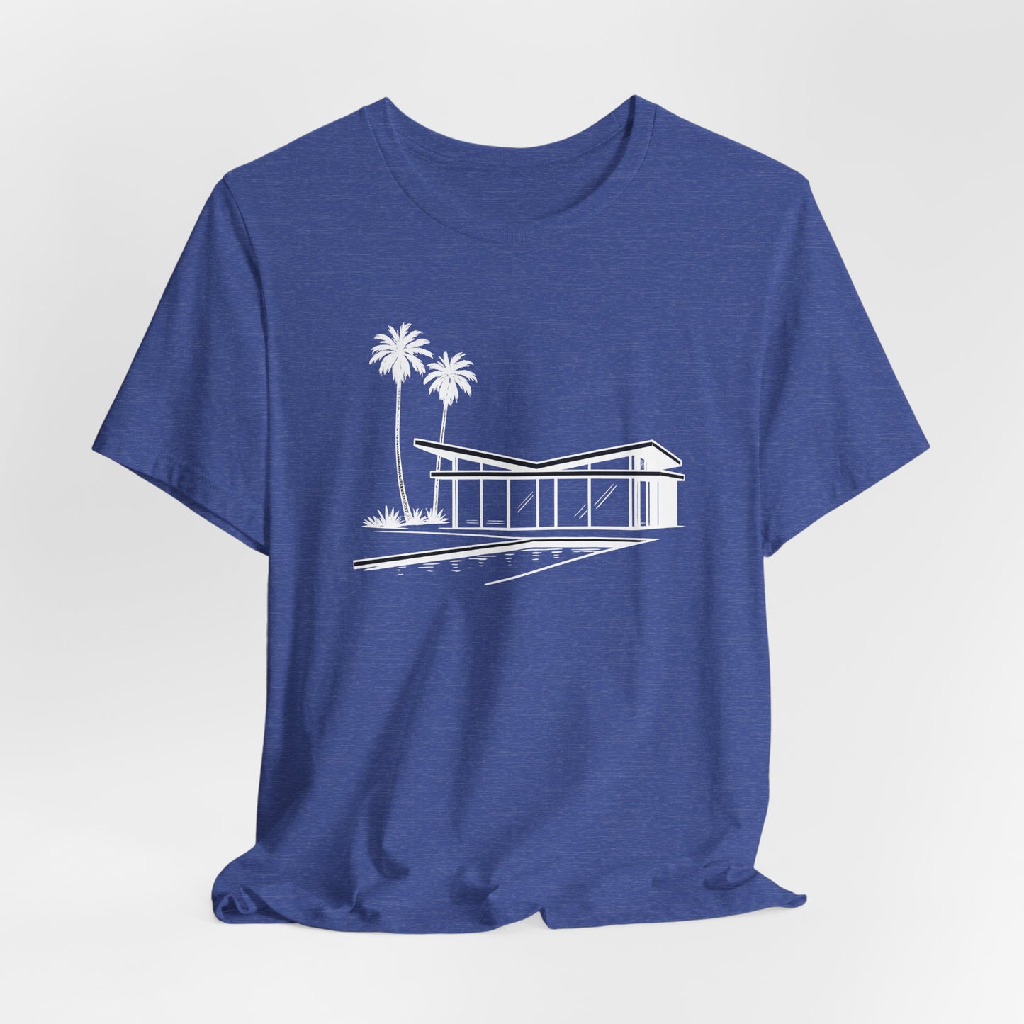 Mid-Century Modern House Tee Mid Century Icons series— Palm Tree Architectural Graphic Shirt, Mid Century modern, Palm Springs