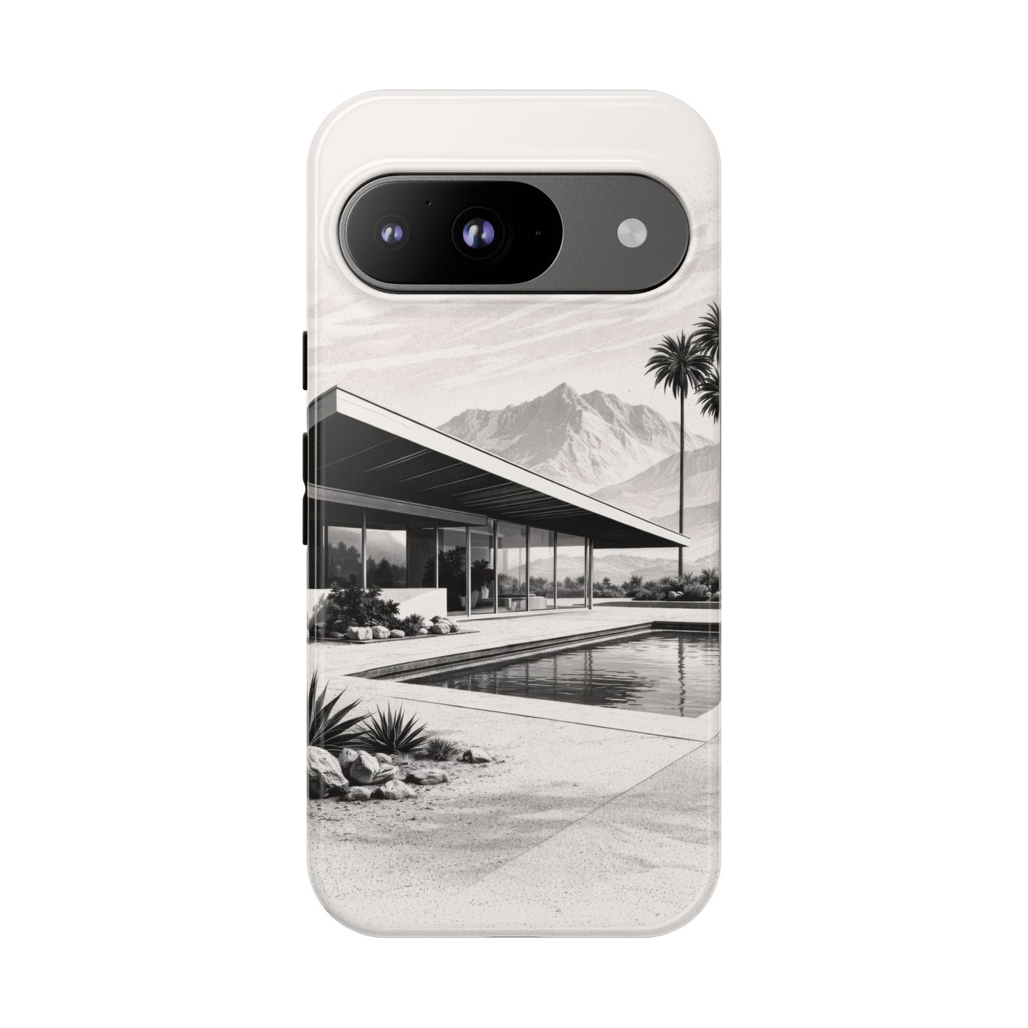 Mid-Century Palm Springs Phone Case – Retro Modern Desert House Design