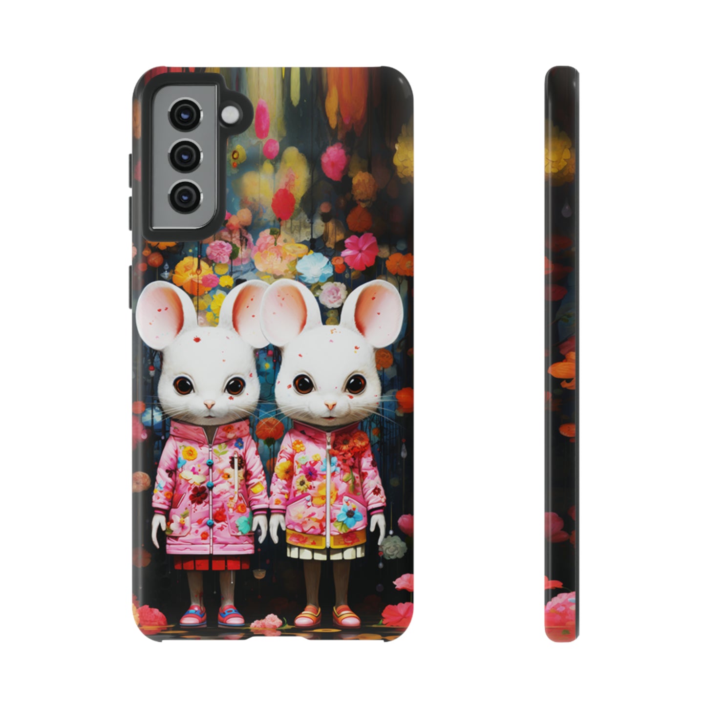 Two mice and flowers Tough Cases