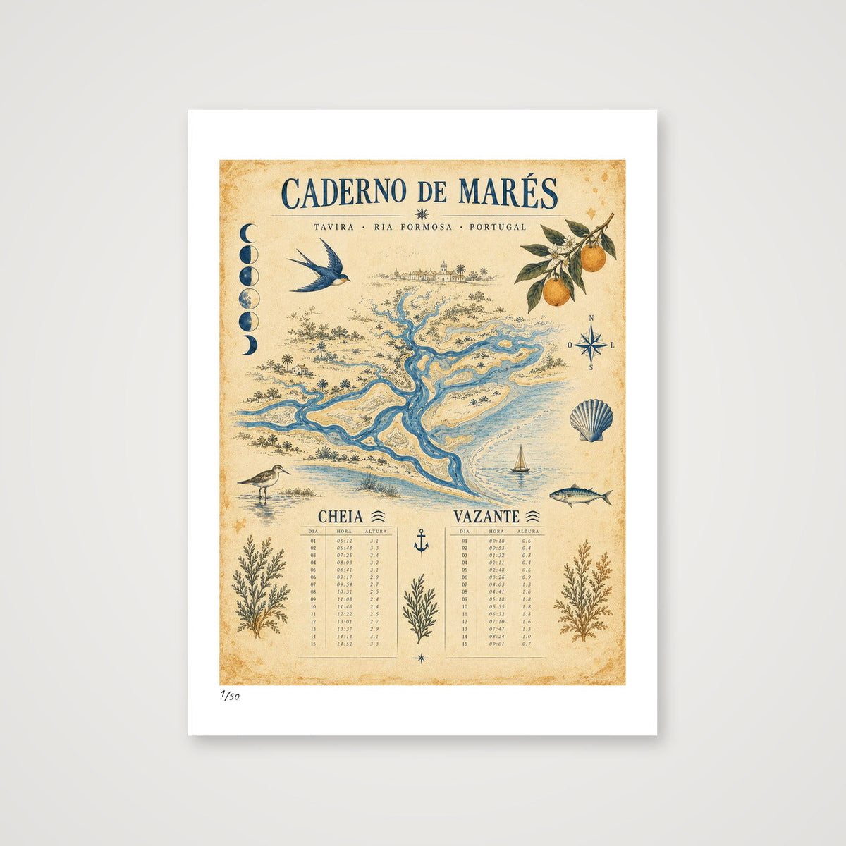 Caderno de Marés — 30×40cm, 12×16" Print only