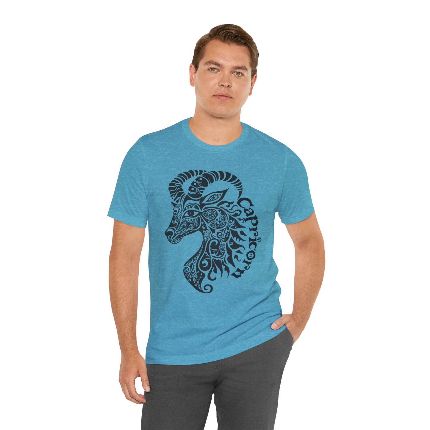 Capricorn with black graphic Unisex Jersey Short Sleeve Tee