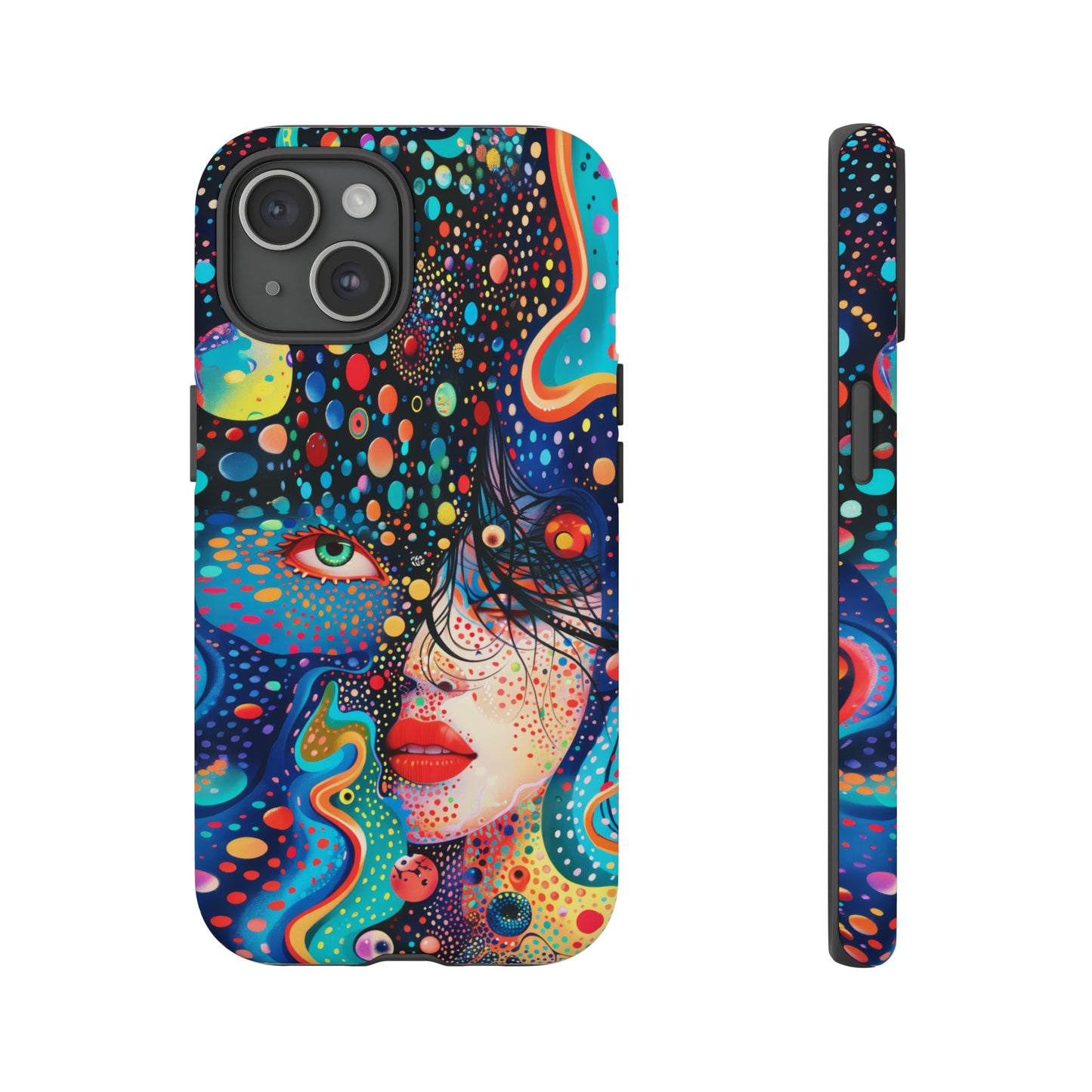 Phone Case, dream in color, Artistic design, Tough Case, Colorful whimsical flower design, iPhone 15, 14, 13, 12, 11, Samsung, Pixel