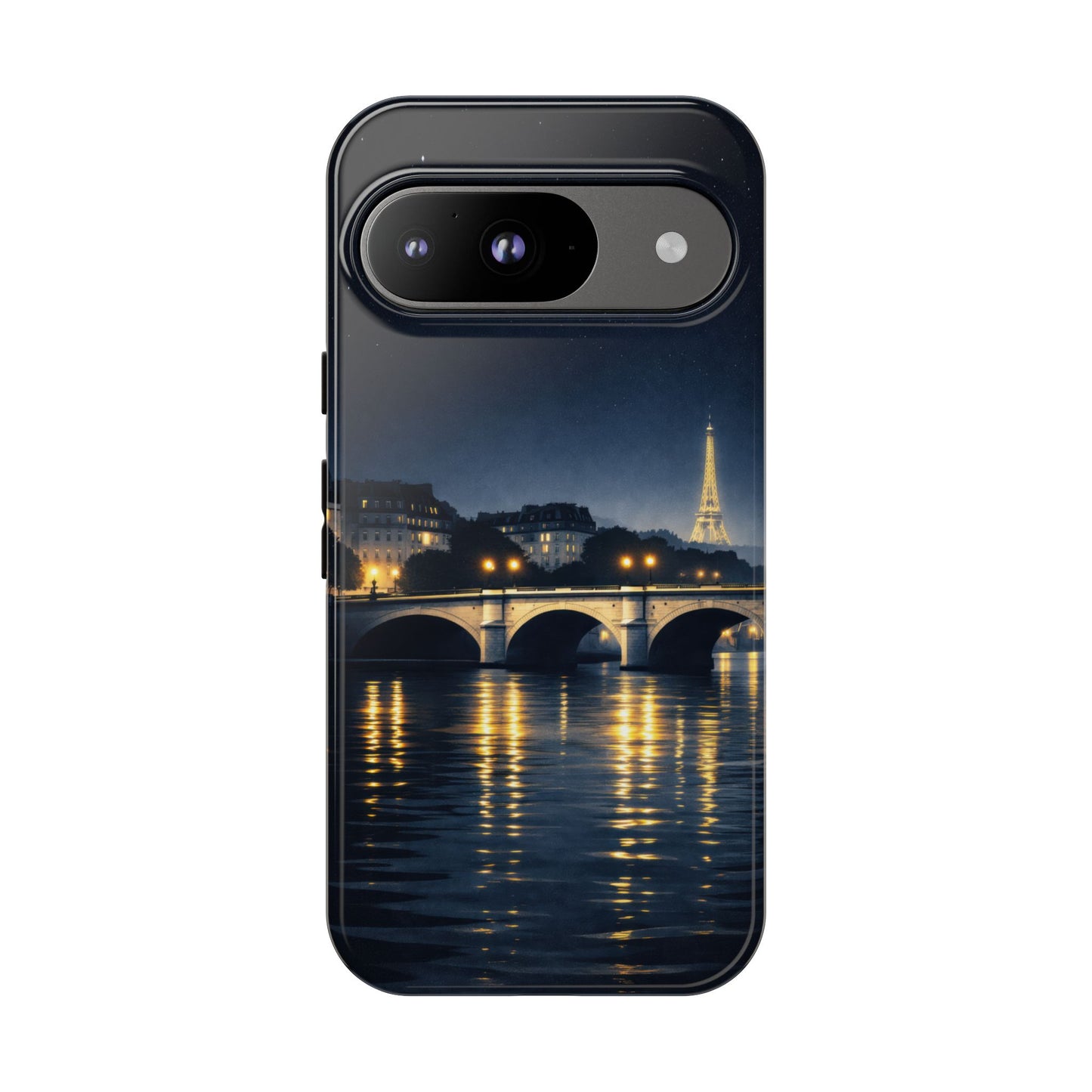 Paris Night Skyline Tough Phone Case — Eiffel Tower Reflections