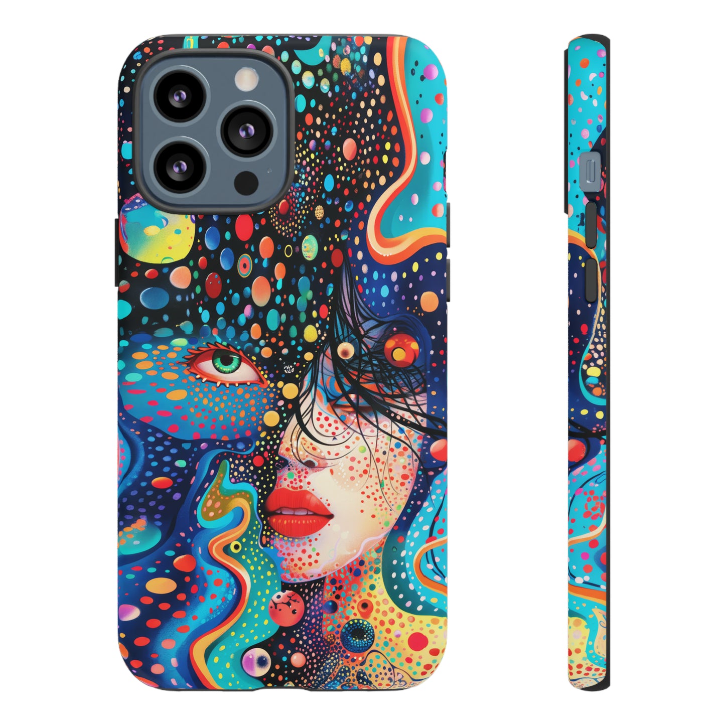 Phone Case, dream in color, Artistic design, Tough Case, Colorful whimsical flower design, iPhone 15, 14, 13, 12, 11, Samsung, Pixel
