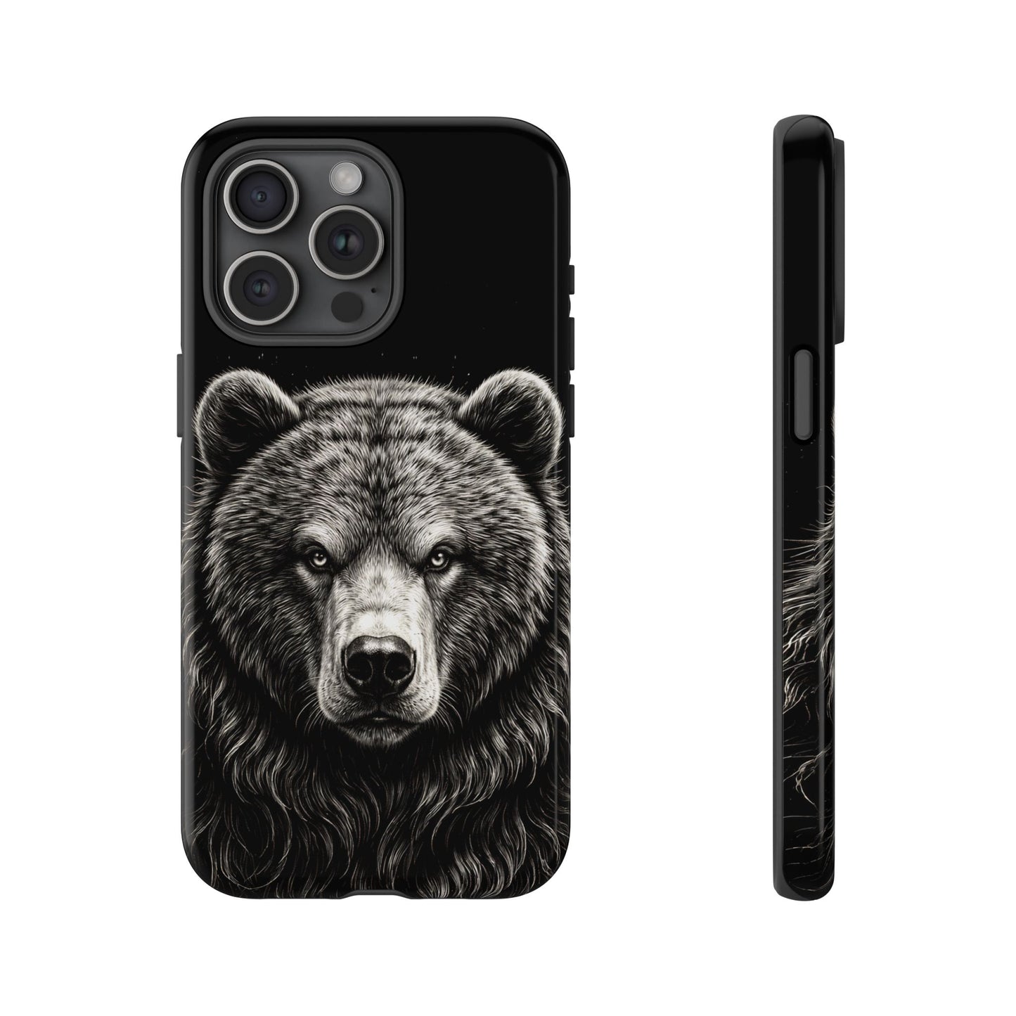 Sketch of a Bear Face Tough Phone Case – Rugged Wild Bear Phone Cover