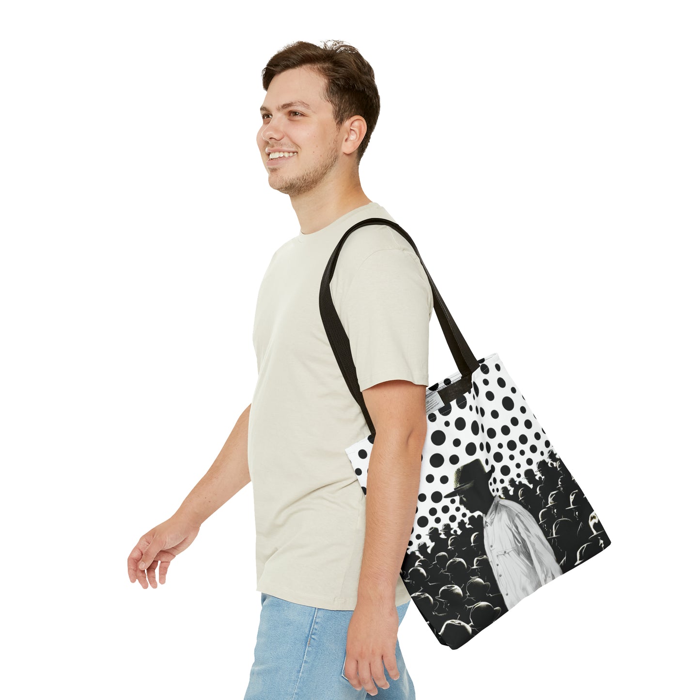 Stand up stand out black & white print Tote Bag in 3 sizes