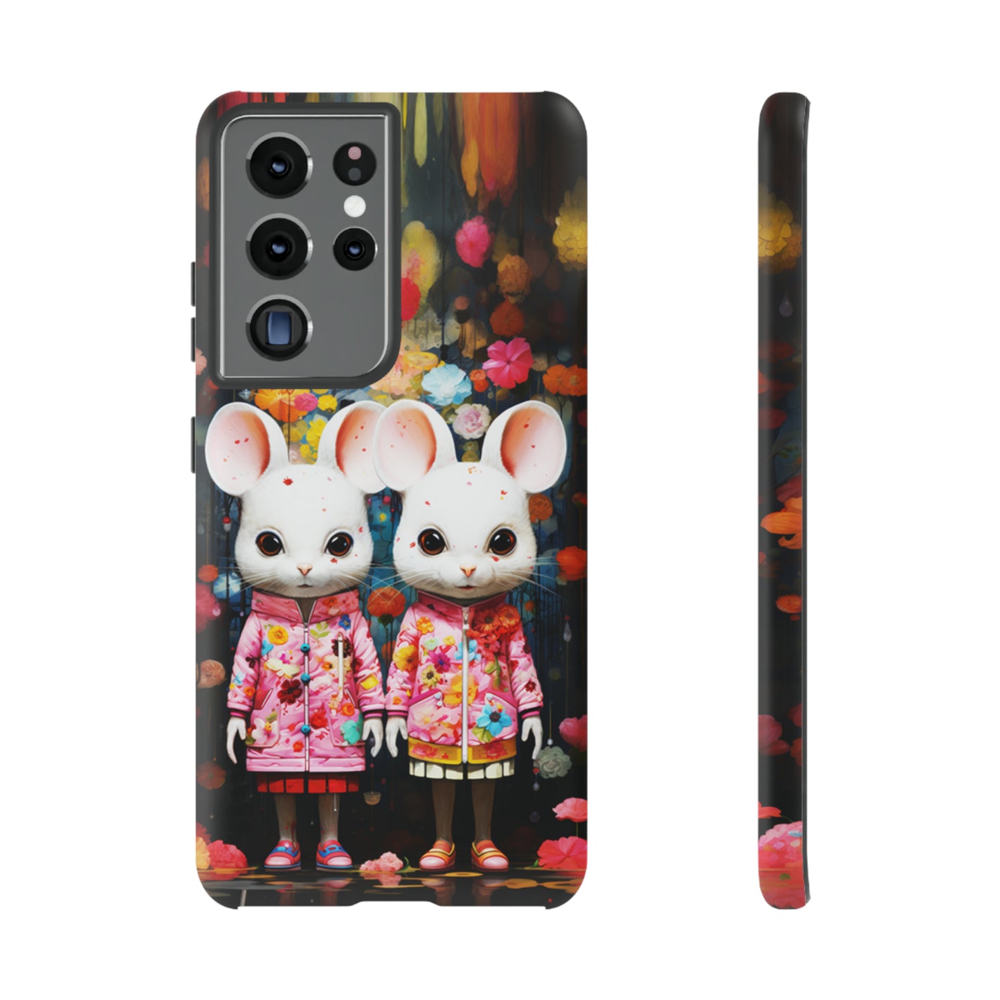 Two mice and flowers Tough Cases