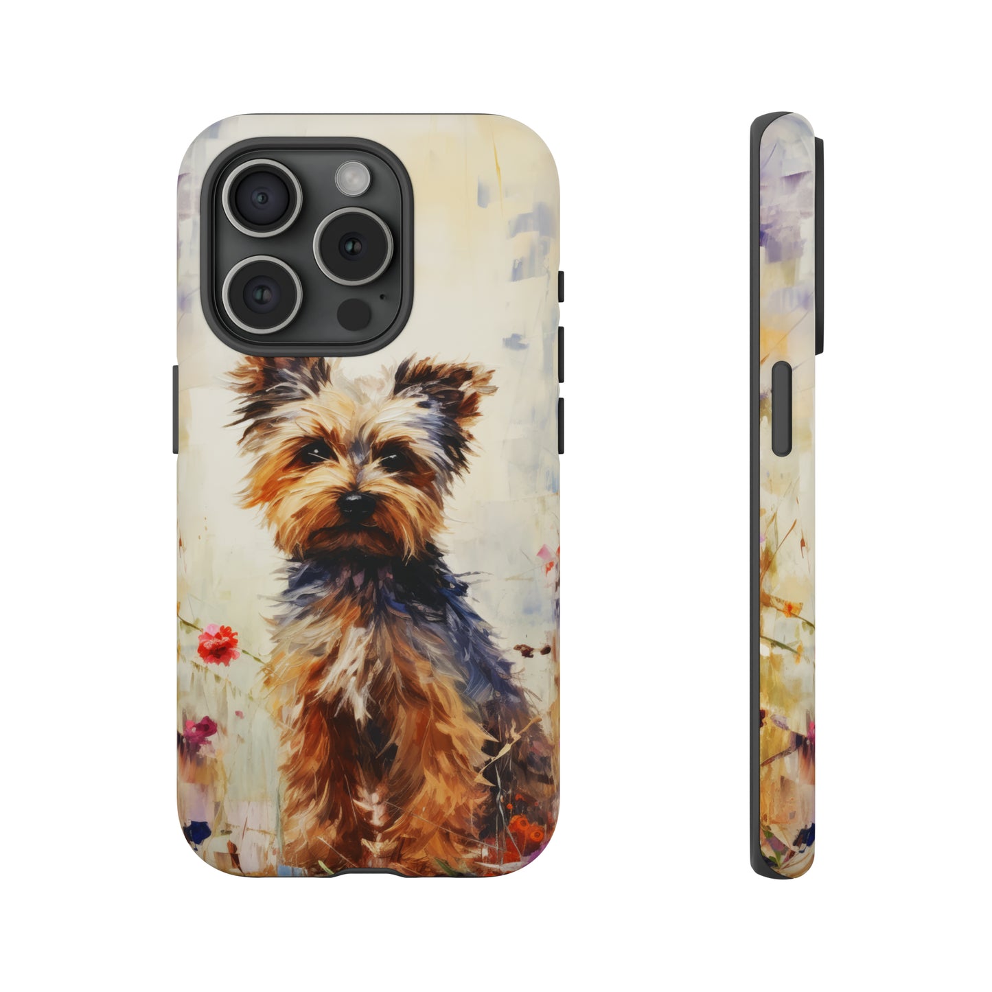 Yorkie in flowers Tough Cases