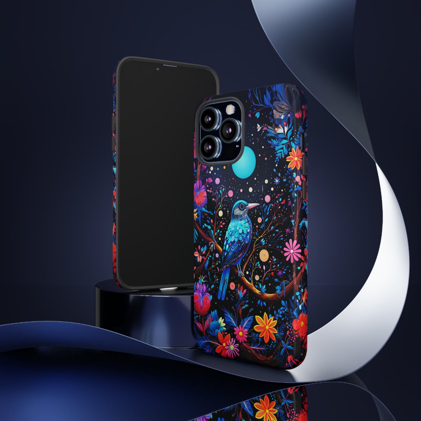 Blue bird at night Tough Cases