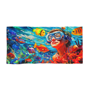 Swimming on the reef Beach Towel