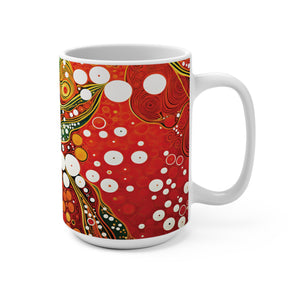 Abstract in Red & Green Mug 15oz