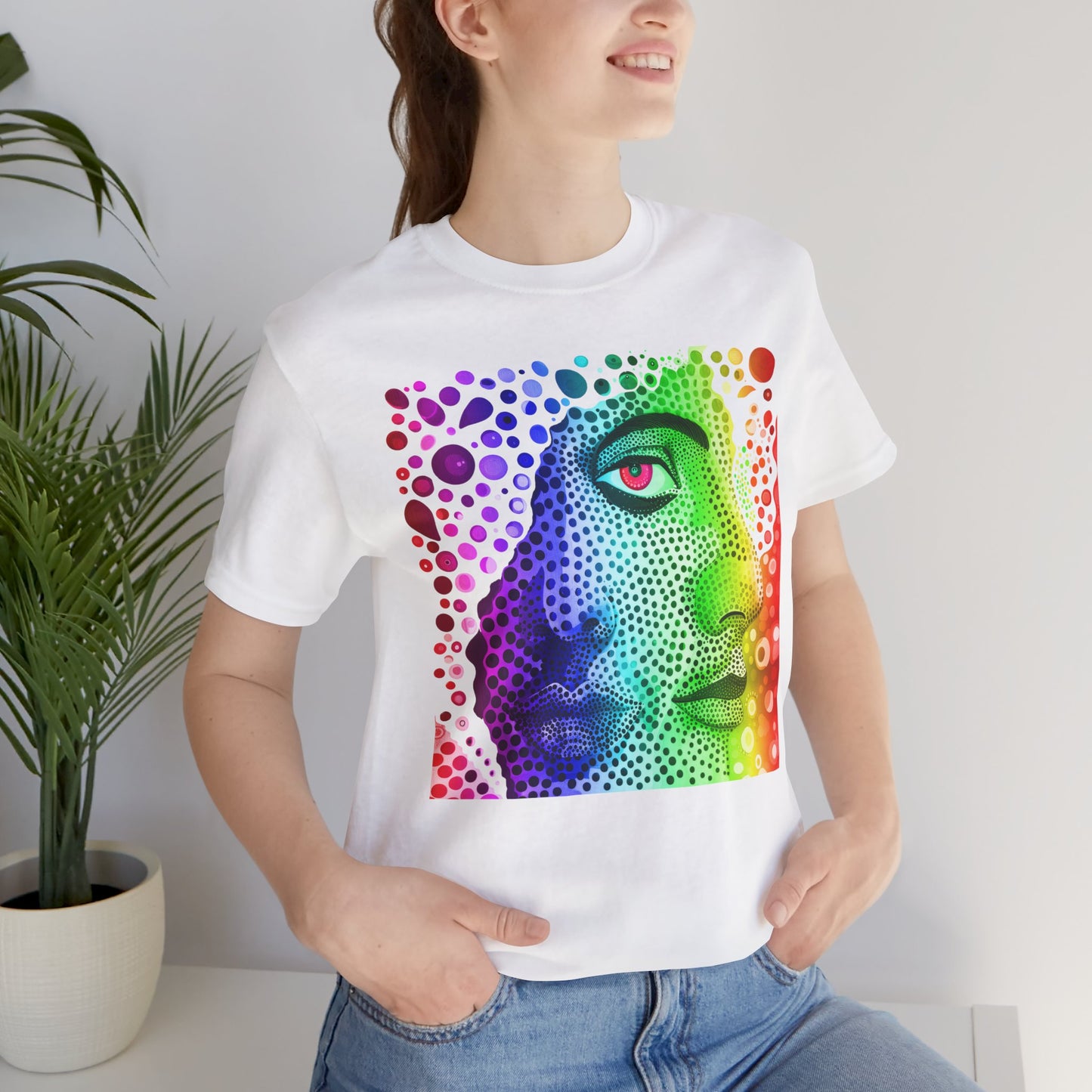 Two faced rainbow Unisex Jersey Short Sleeve Tee
