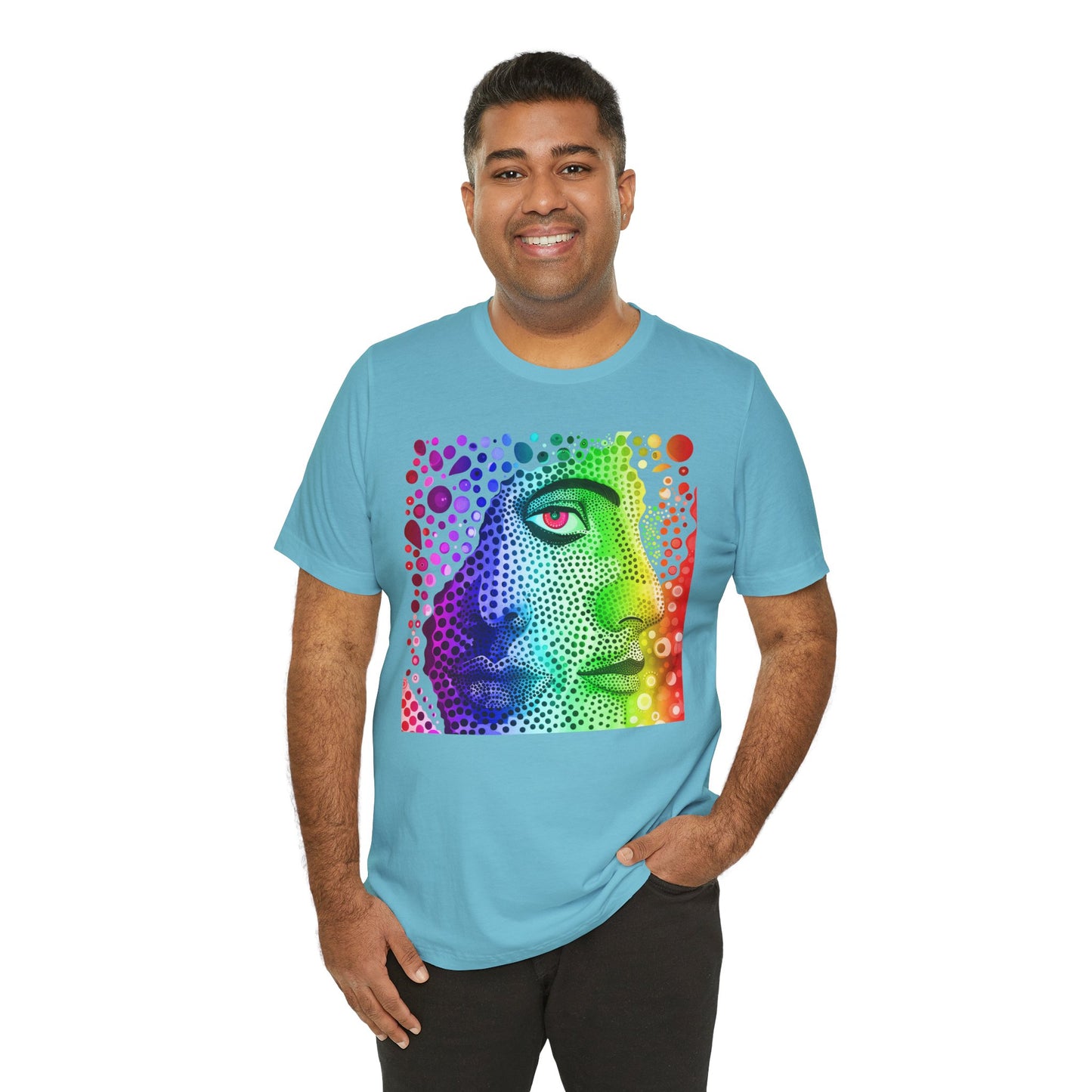 Two faced rainbow Unisex Jersey Short Sleeve Tee