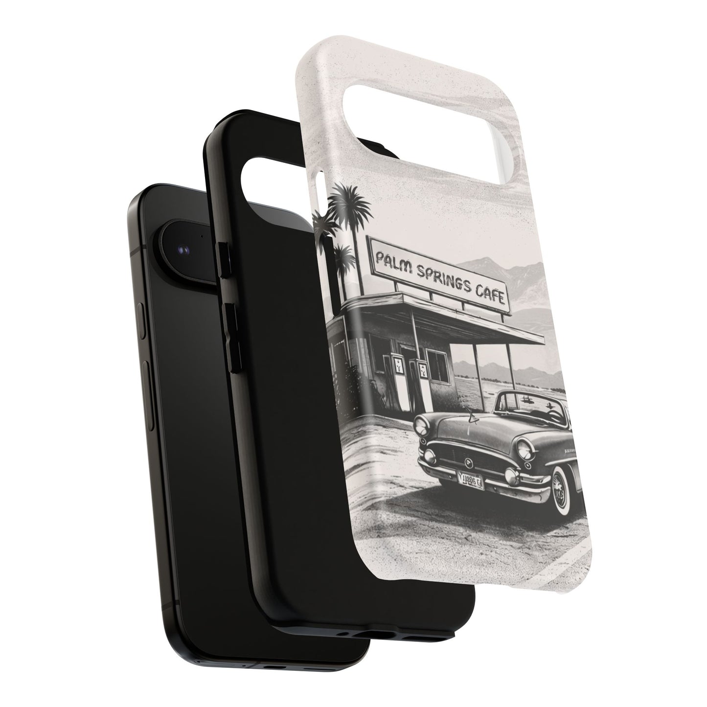 Vintage Palm Springs Cafe Phone Case – Retro Convertible Roadtrip Design