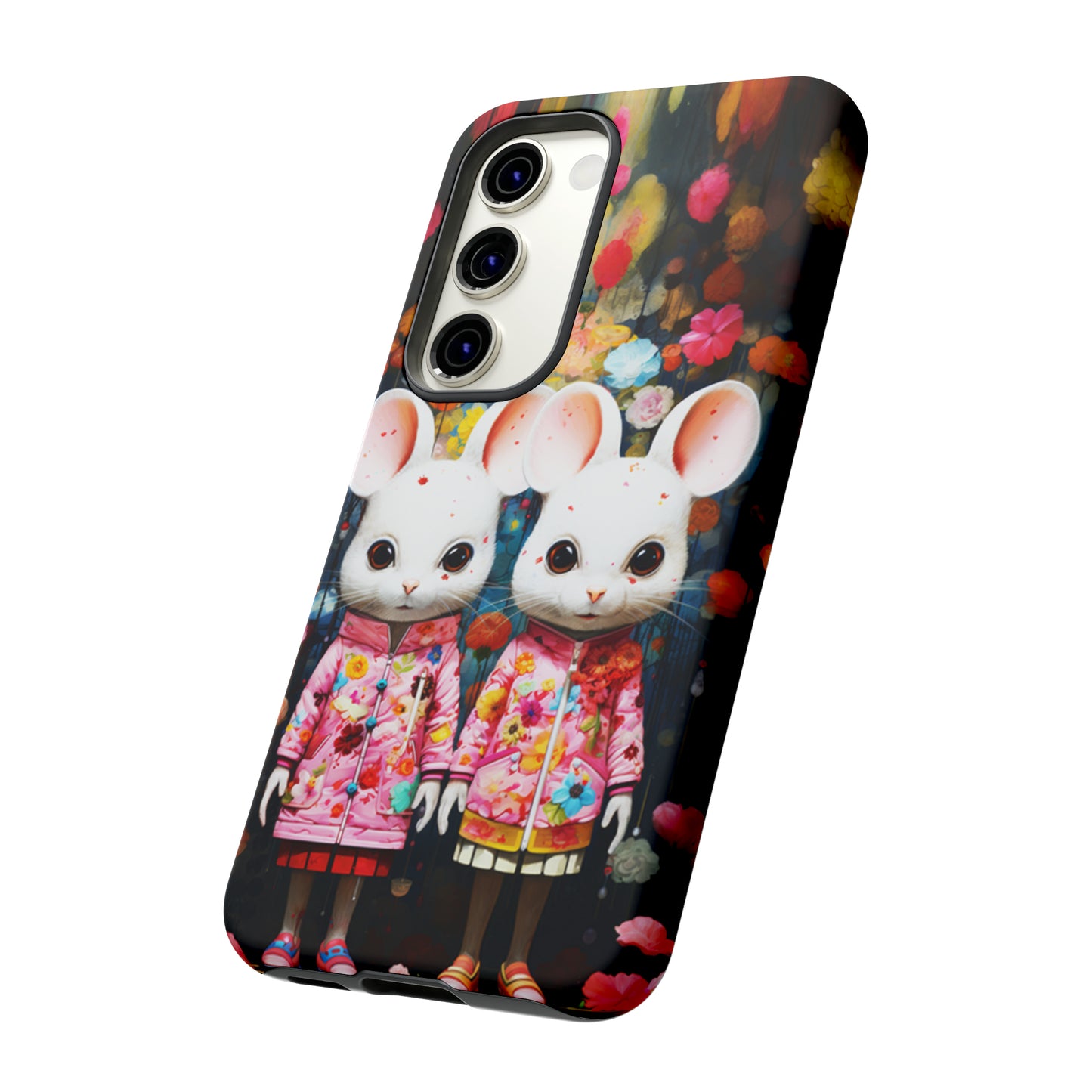 Two mice and flowers Tough Cases