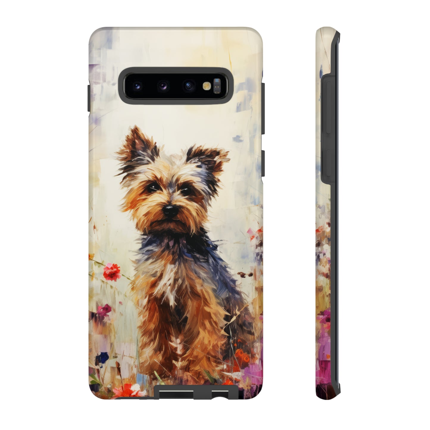 Yorkie in flowers Tough Cases