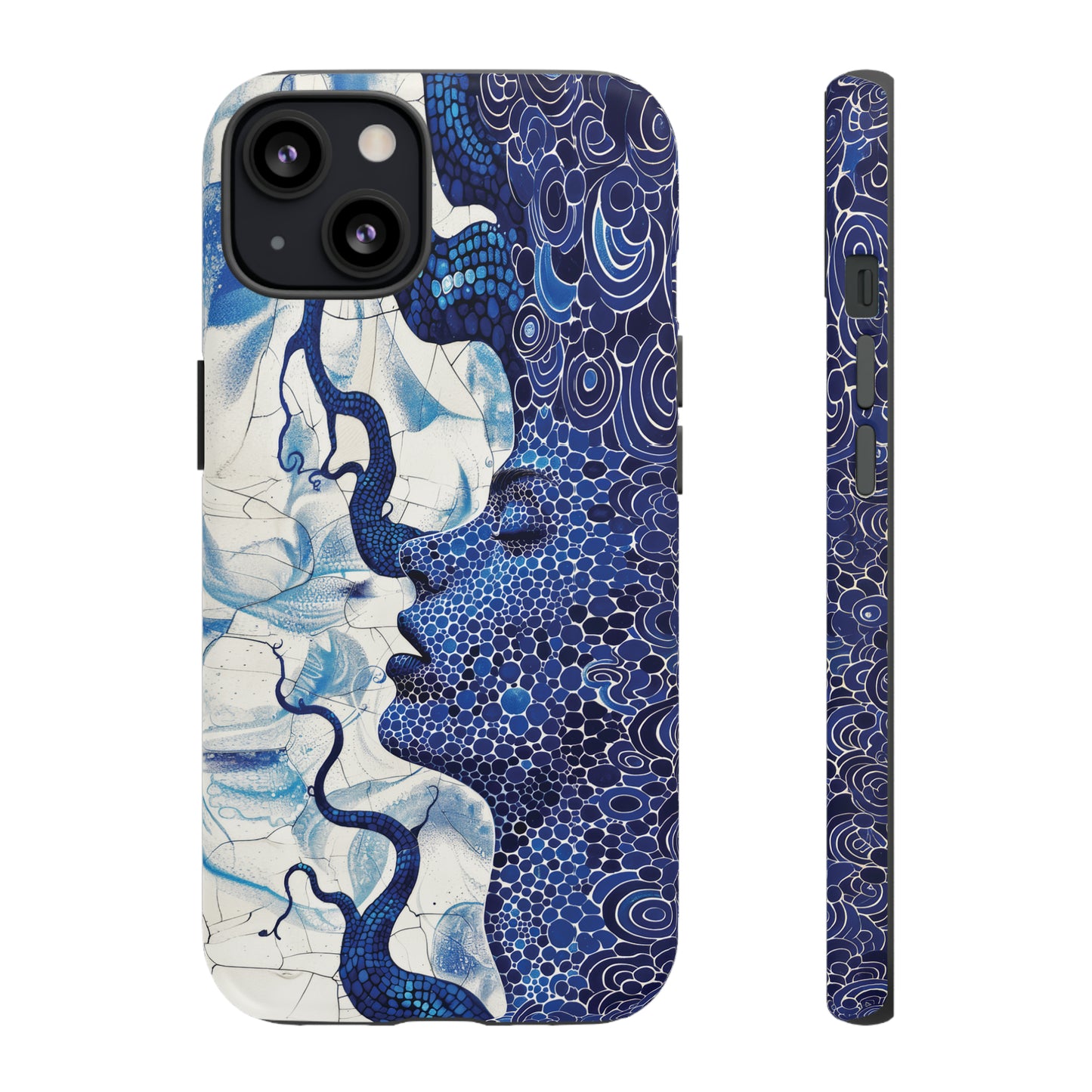 Phone Case, blue woman Artistic design, Tough Case, Colorful whimsical fantasy design, iPhone 15, 14, 13, 12, 11, Samsung, Pixel
