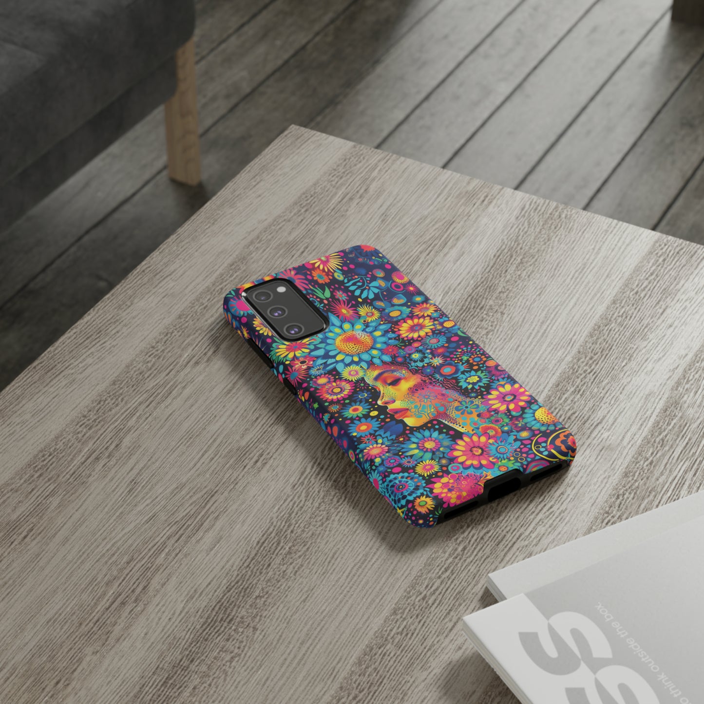 Phone Case, whimsical flower girl, Artistic design, Tough Case, Colorful flower fantasy design, iPhone 15, 14, 13, 12, 11, Samsung, Pixel