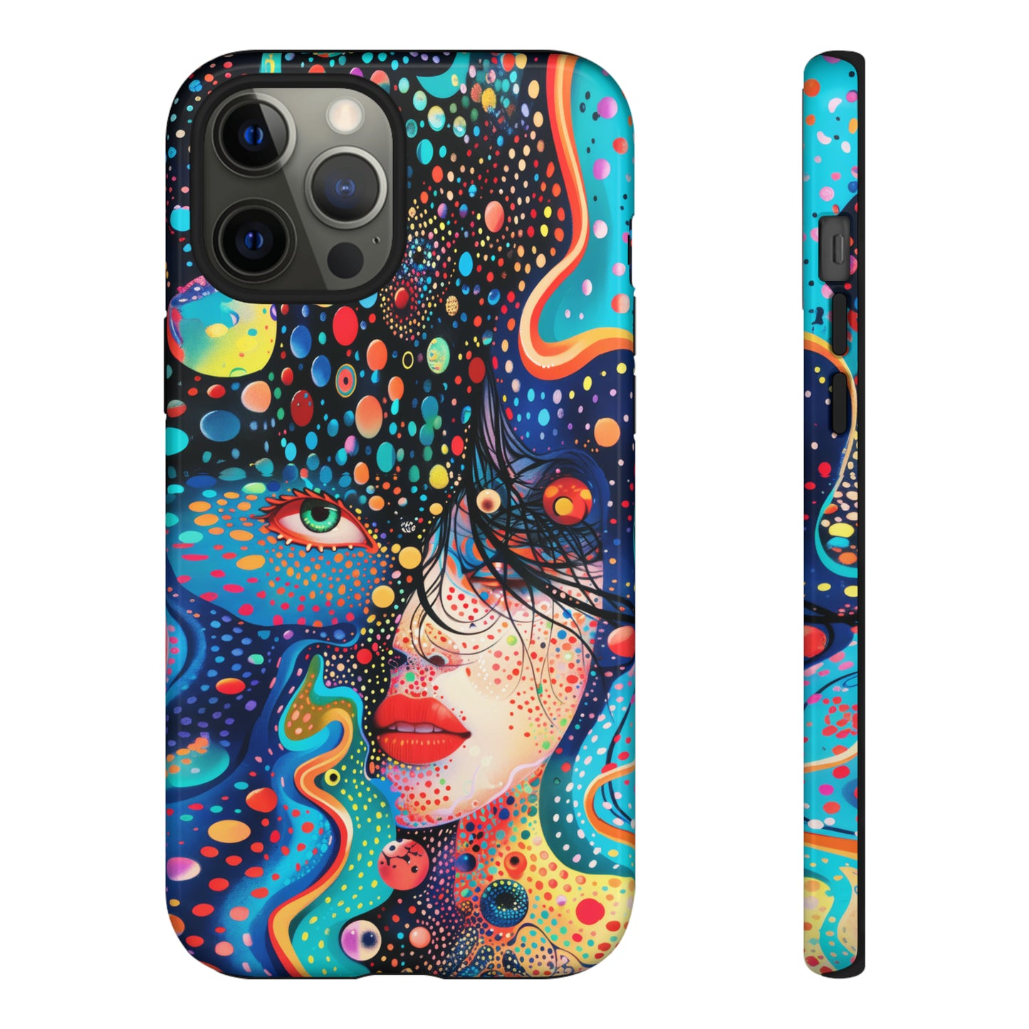 Phone Case, dream in color, Artistic design, Tough Case, Colorful whimsical flower design, iPhone 15, 14, 13, 12, 11, Samsung, Pixel