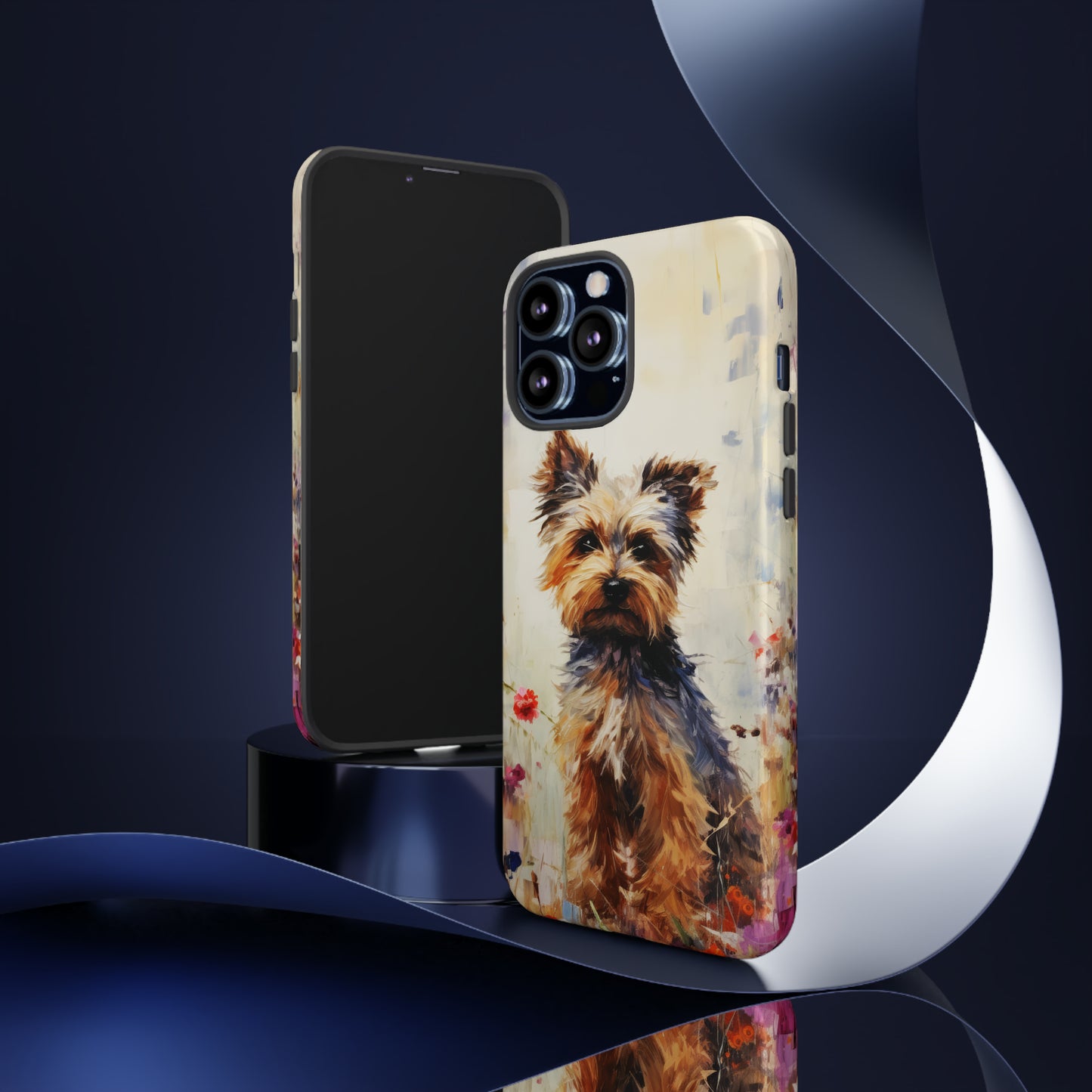 Yorkie in flowers Tough Cases