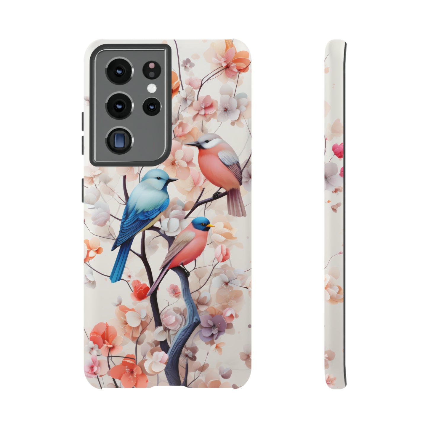 Three birds on a branch water color Tough Cases