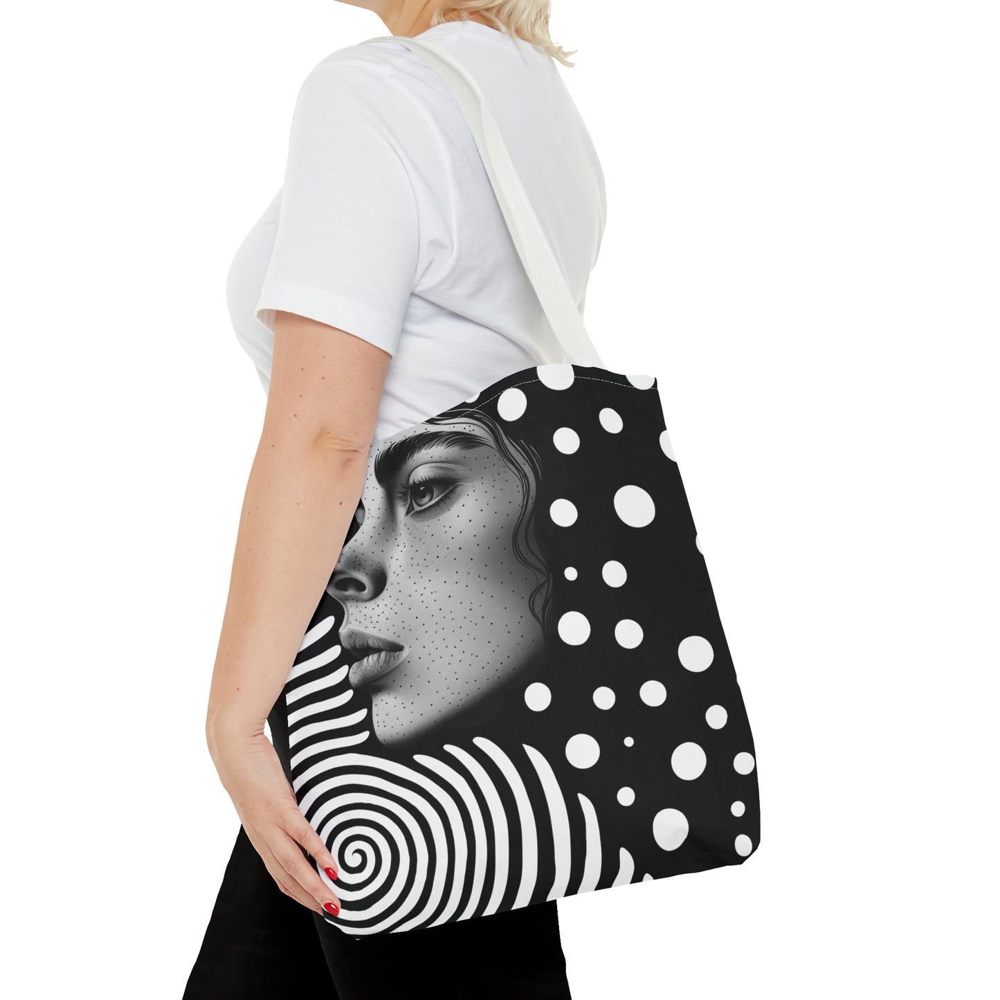 Black & white swirl Tote Bag in 3 sizes