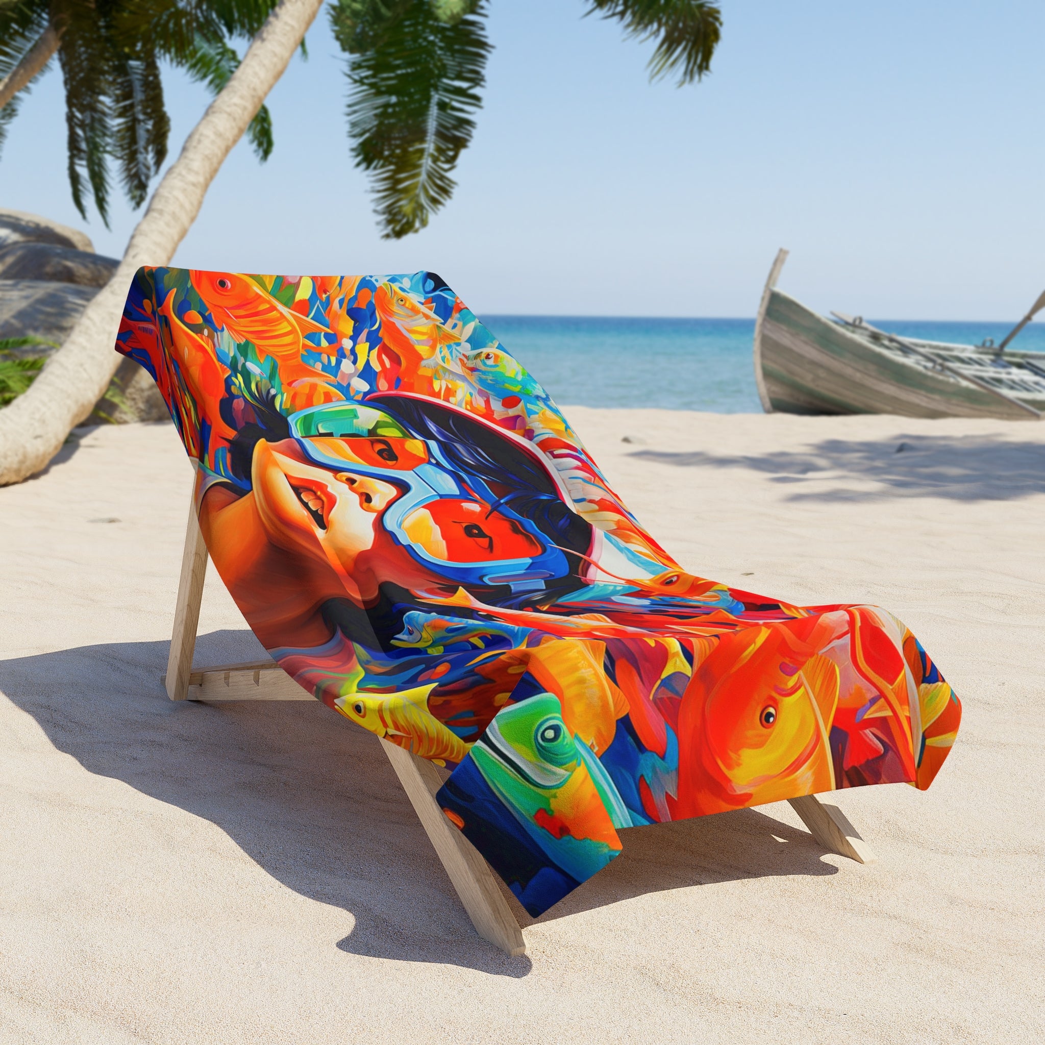 Colorful fish Beach Towel