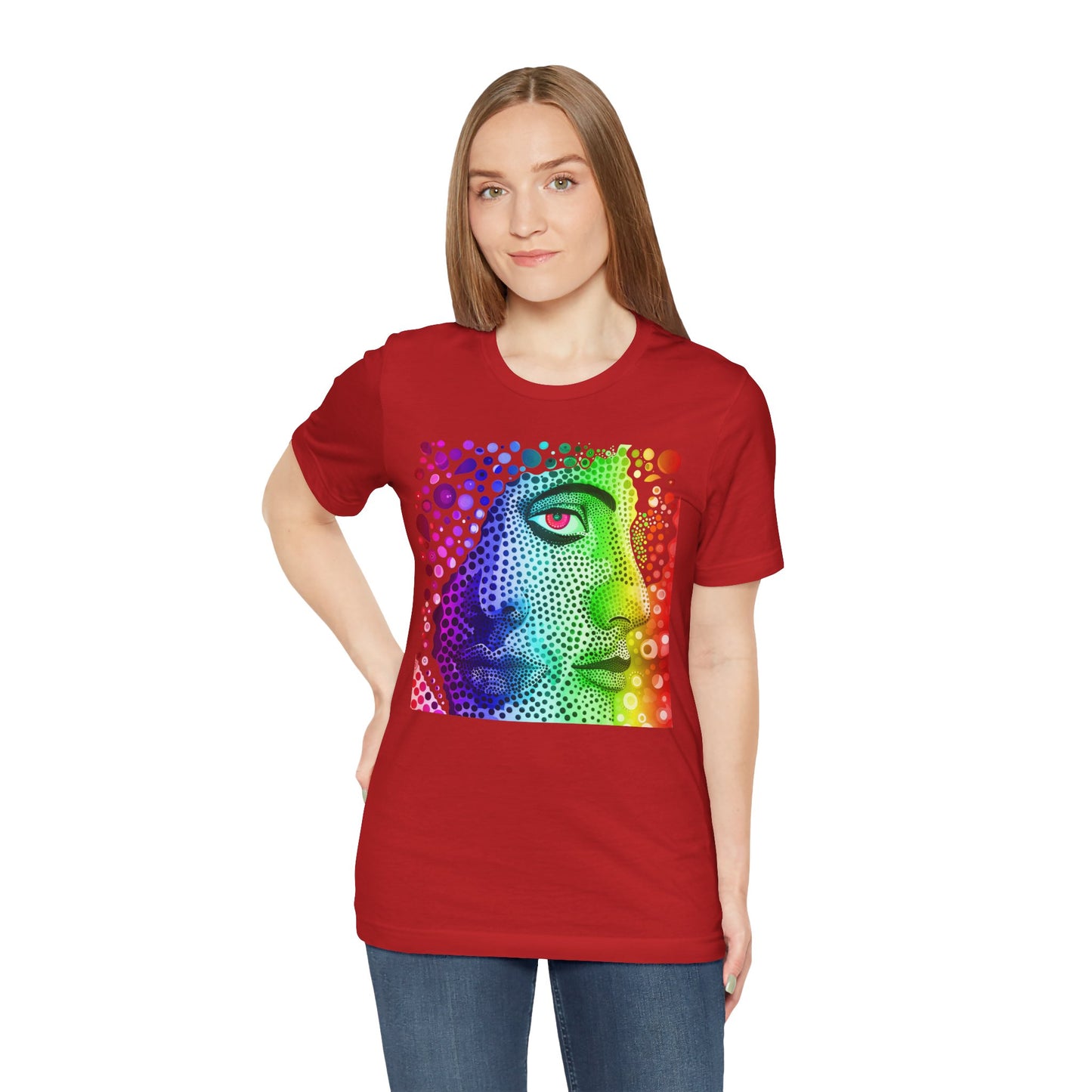 Two faced rainbow Unisex Jersey Short Sleeve Tee