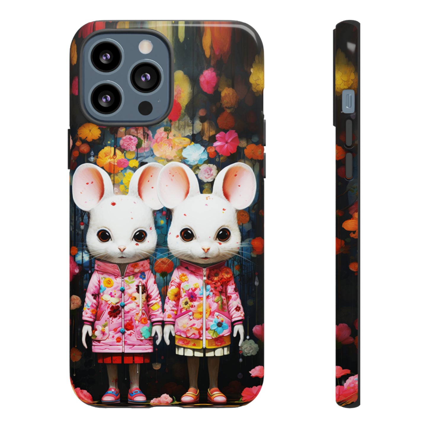 Two mice and flowers Tough Cases