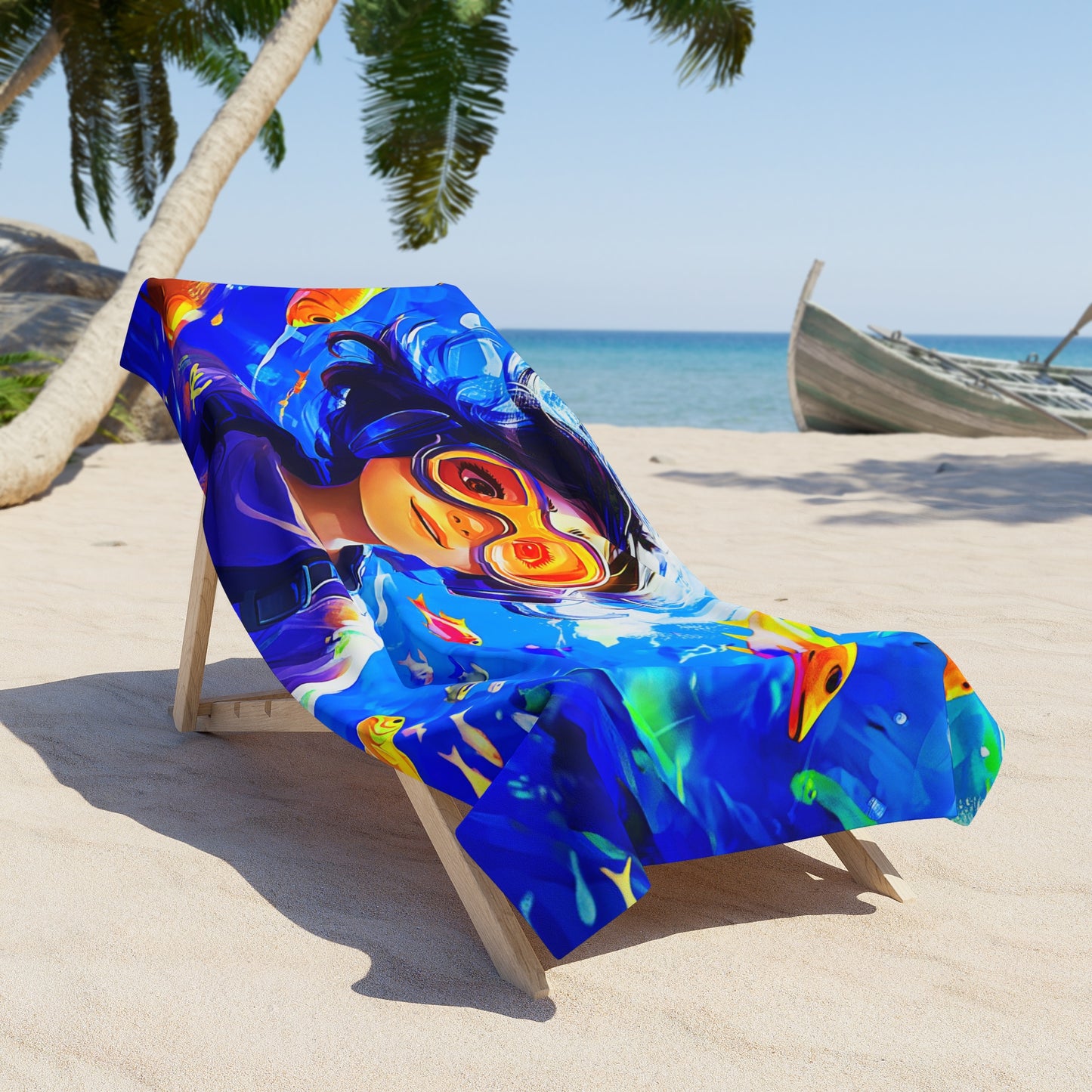 Blue water Beach Towel