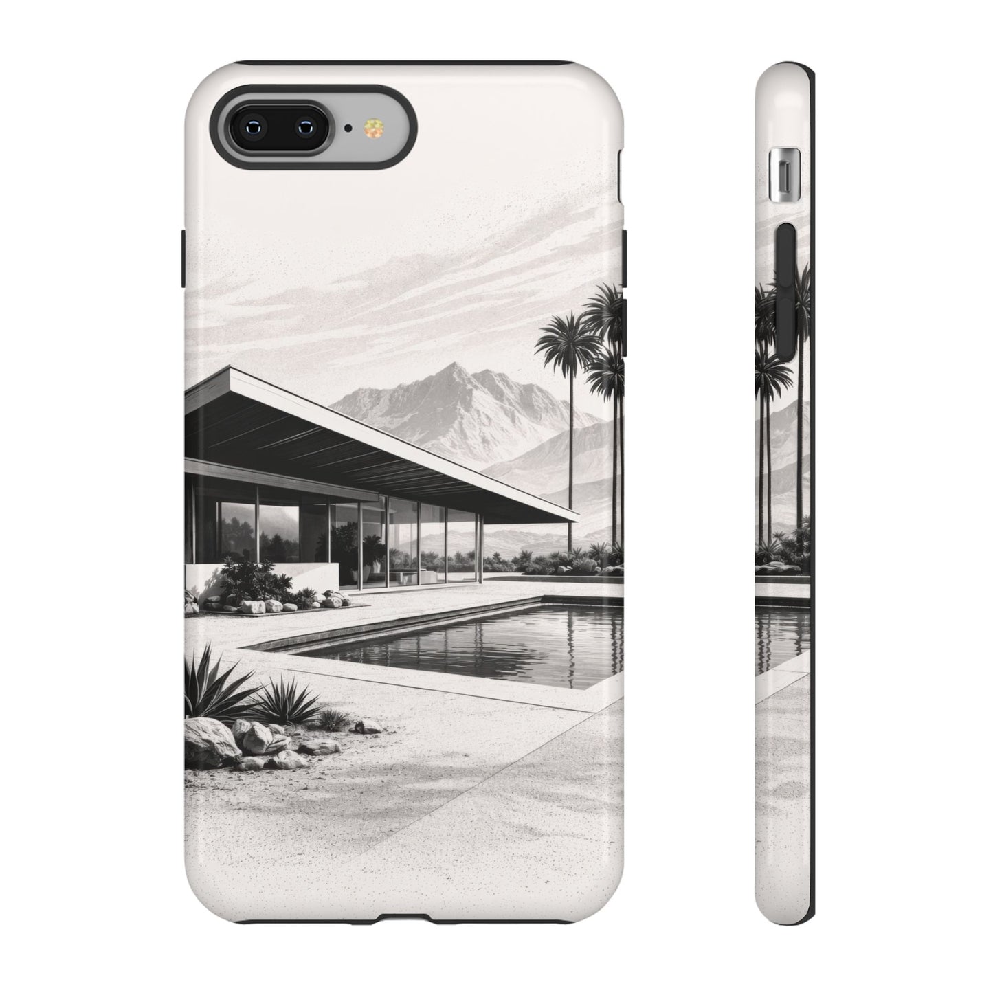 Mid-Century Palm Springs Phone Case – Retro Modern Desert House Design