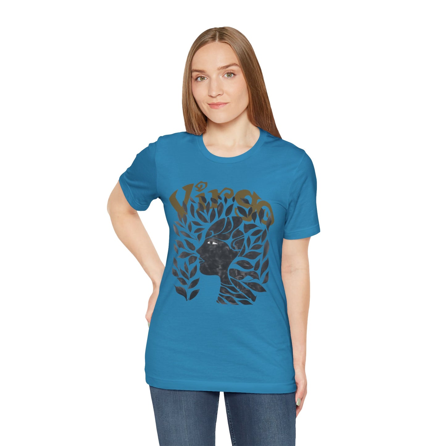 Virgo Black graphic Unisex Jersey Short Sleeve Tee