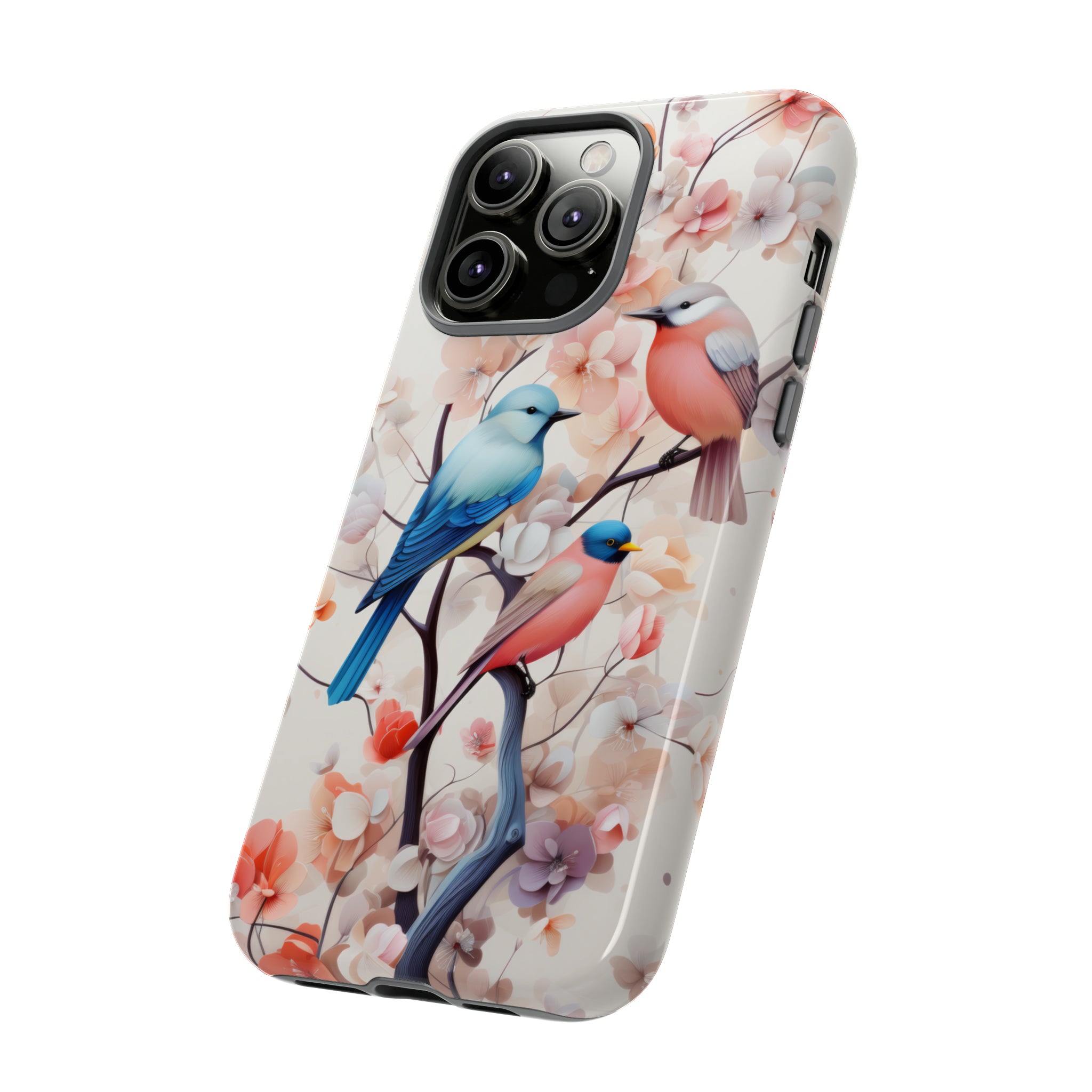 Three birds on a branch water color Tough Cases