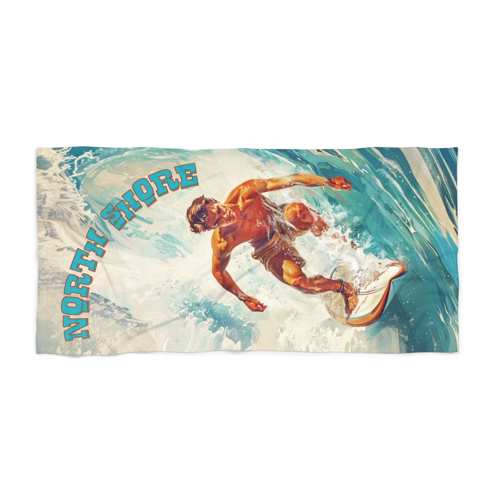 North Shore surfer Beach Towel 36" x 72"