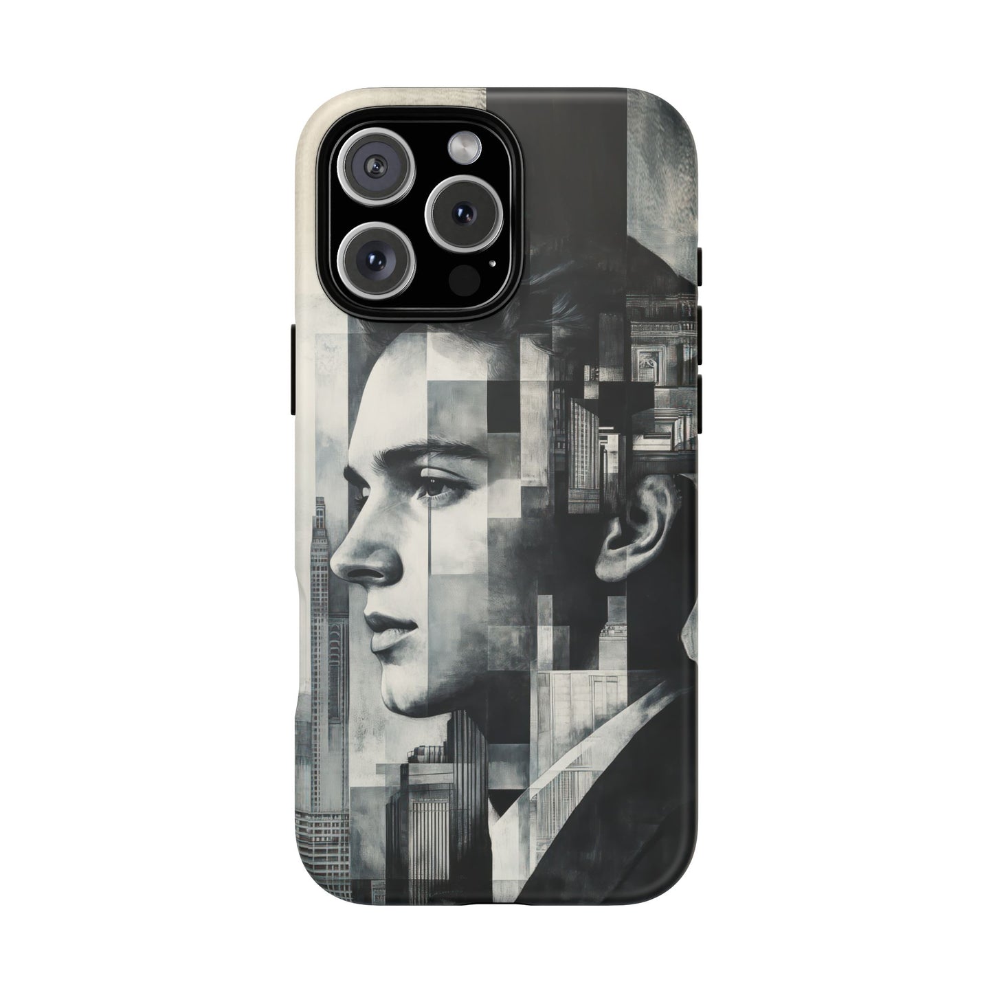 B&W deco Artistic Phone Case - Tough Cases Featuring Abstract Portrait Design
