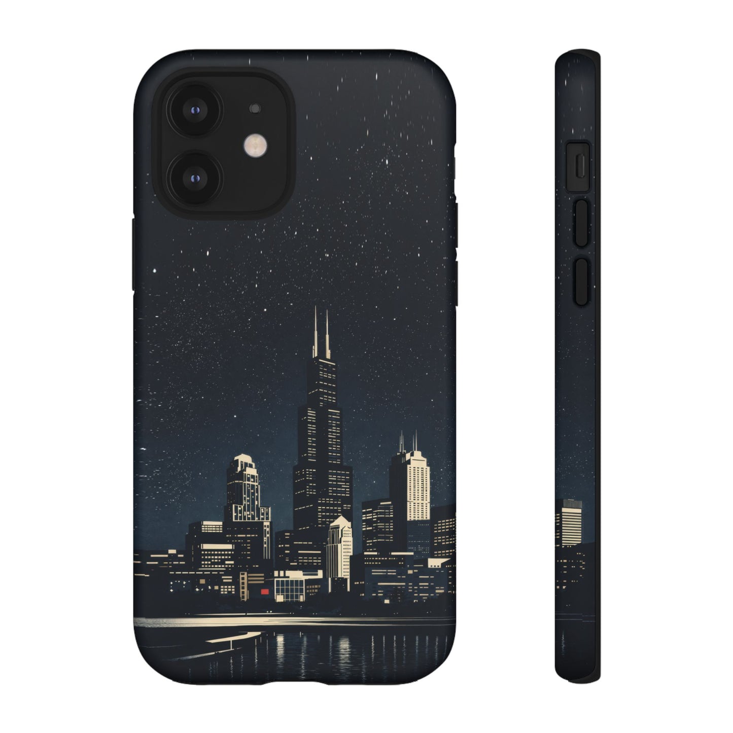 Chicago City Skyline Tough Phone Case – Nighttime Chicago Skyscraper Design
